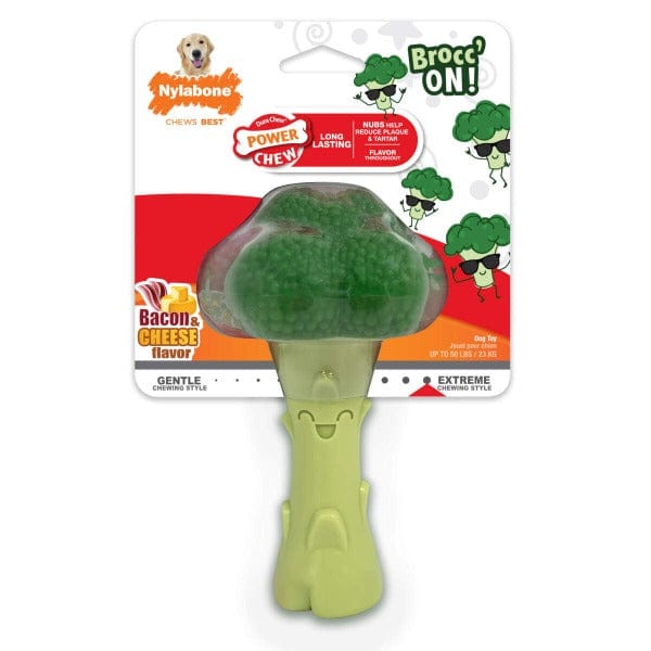 Nylabone Power Chew Broccoli Dog Toy - Durable Chew Toy for Aggressive Chewers - Perfect for Teething Puppies & Strong Dogs - Great for Indoor & Outdoor Play