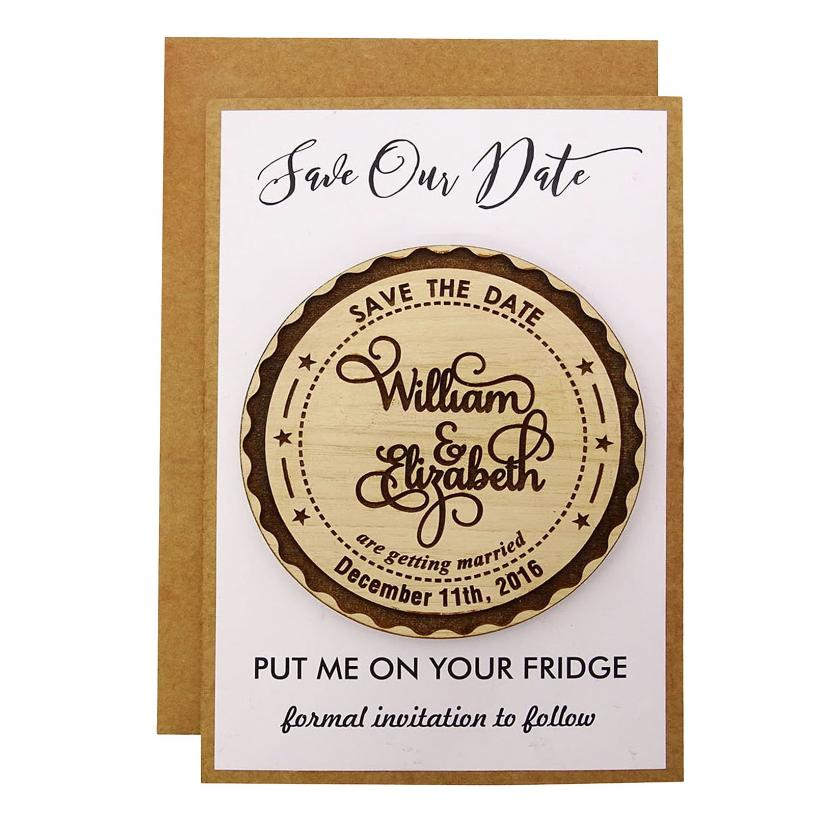 Personalized Engraved Wooden Magnets - Custom Rustic Wedding Save The Date Gift (45 Pack) - Perfect for Fridge Decor, Wedding Invitations & Anniversary Keepsakes