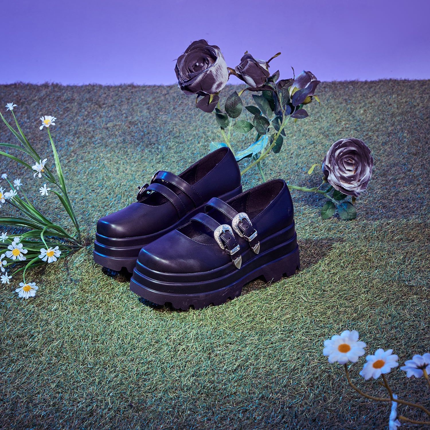 Damona Trident Ornate Buckle Mary Janes Shoes for Women - Black Vintage Style | Perfect for Weddings, Parties & Retro Fashion Outfits