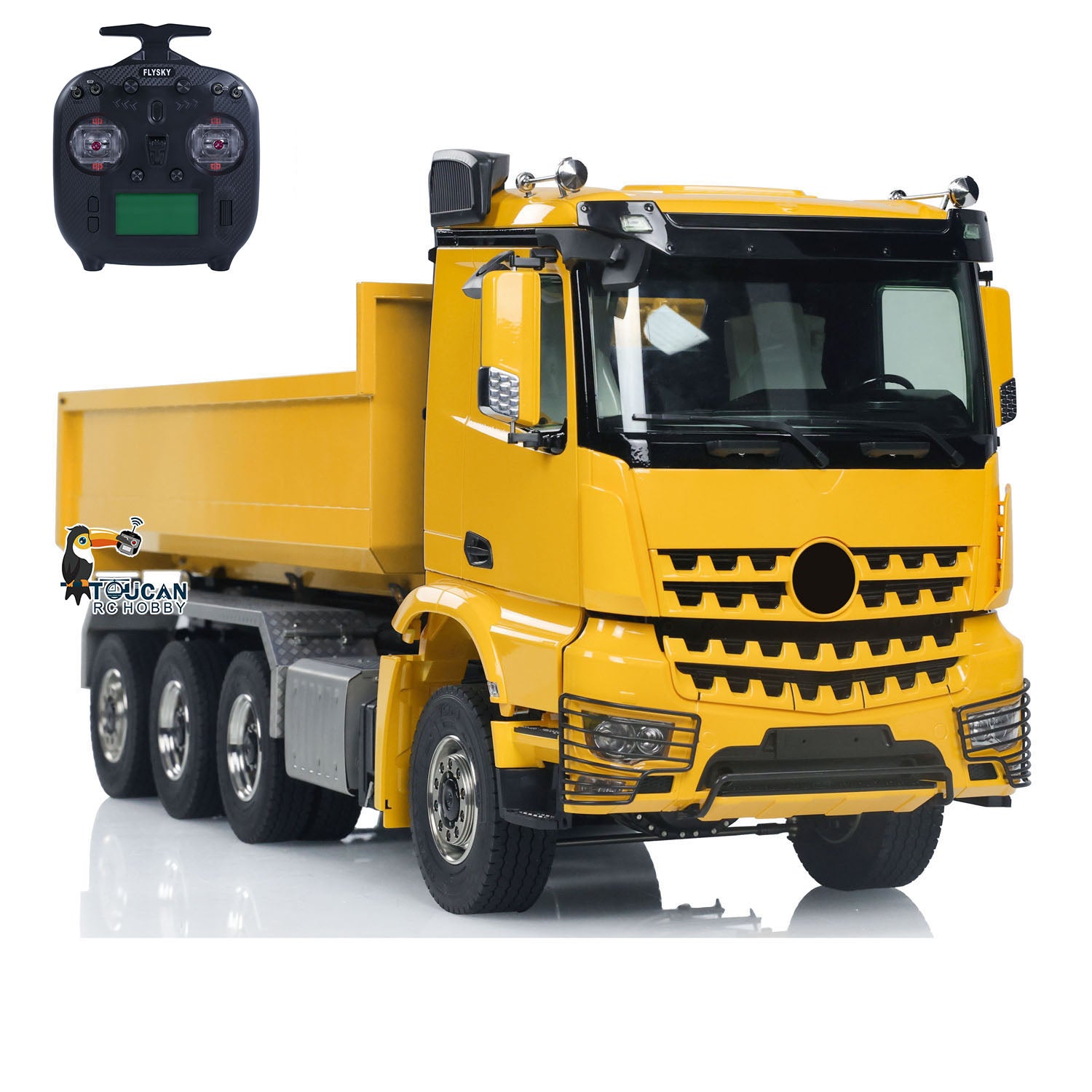 1/14 Scale 8x8 RC Hydraulic Dump Dump Truck with Rear Axle Steering & U-Shaped Bucket - Remote Control Construction Vehicle for Kids & Adults - Perfect for Construction Site Play, Timber Transport, and Off-Road Adventures