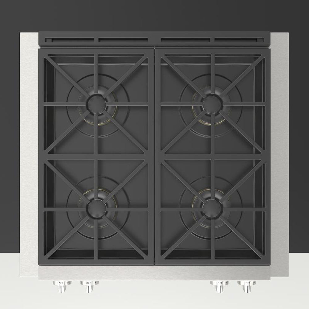 Fulgor Milano 30 Inch 600 Professional Series All Gas Rangetop - Stainless Steel Commercial Range (F6GRT304S1) for Professional Kitchens & Home Chefs