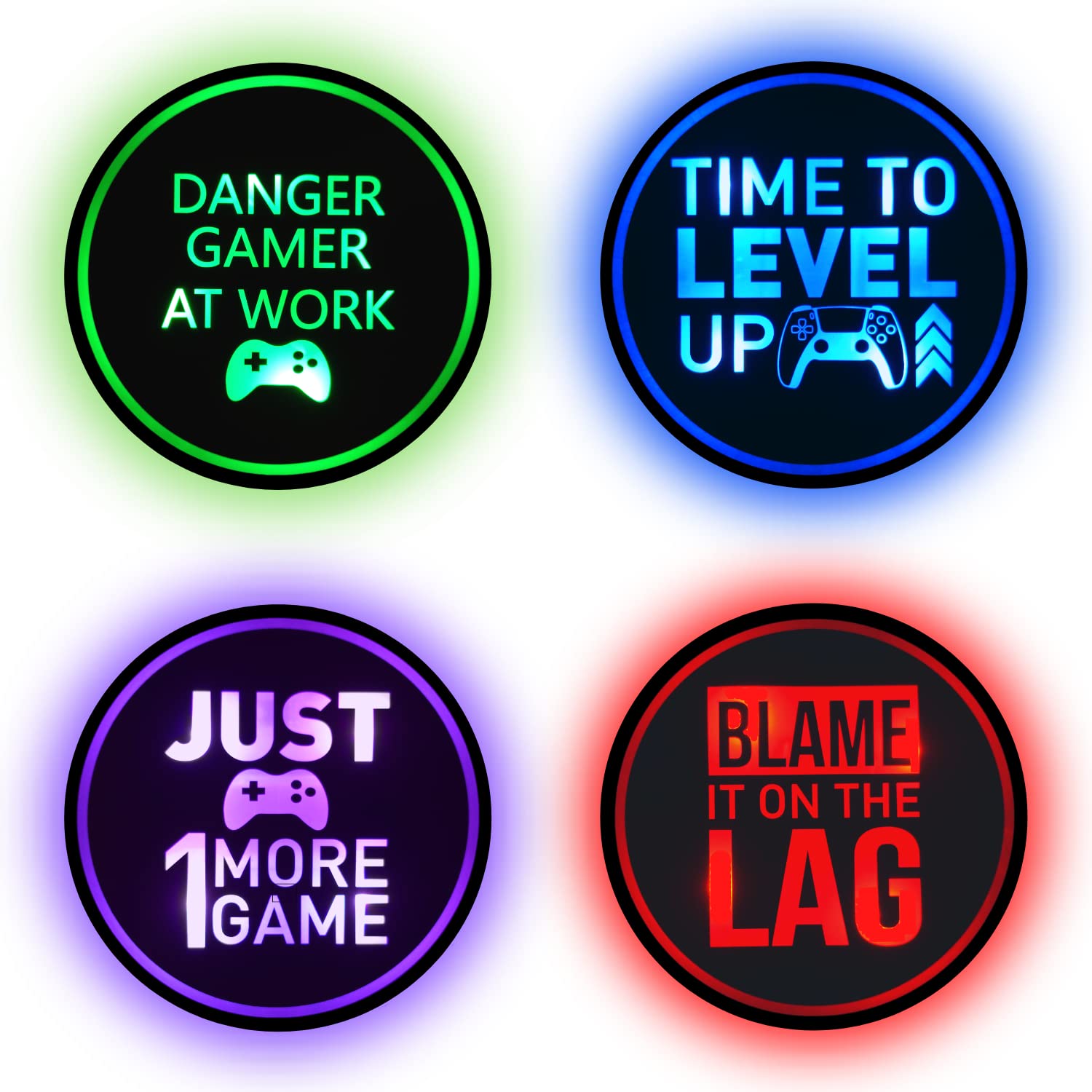 Dreamcontroller USB Rechargeable LED Gaming Coasters - 3.7