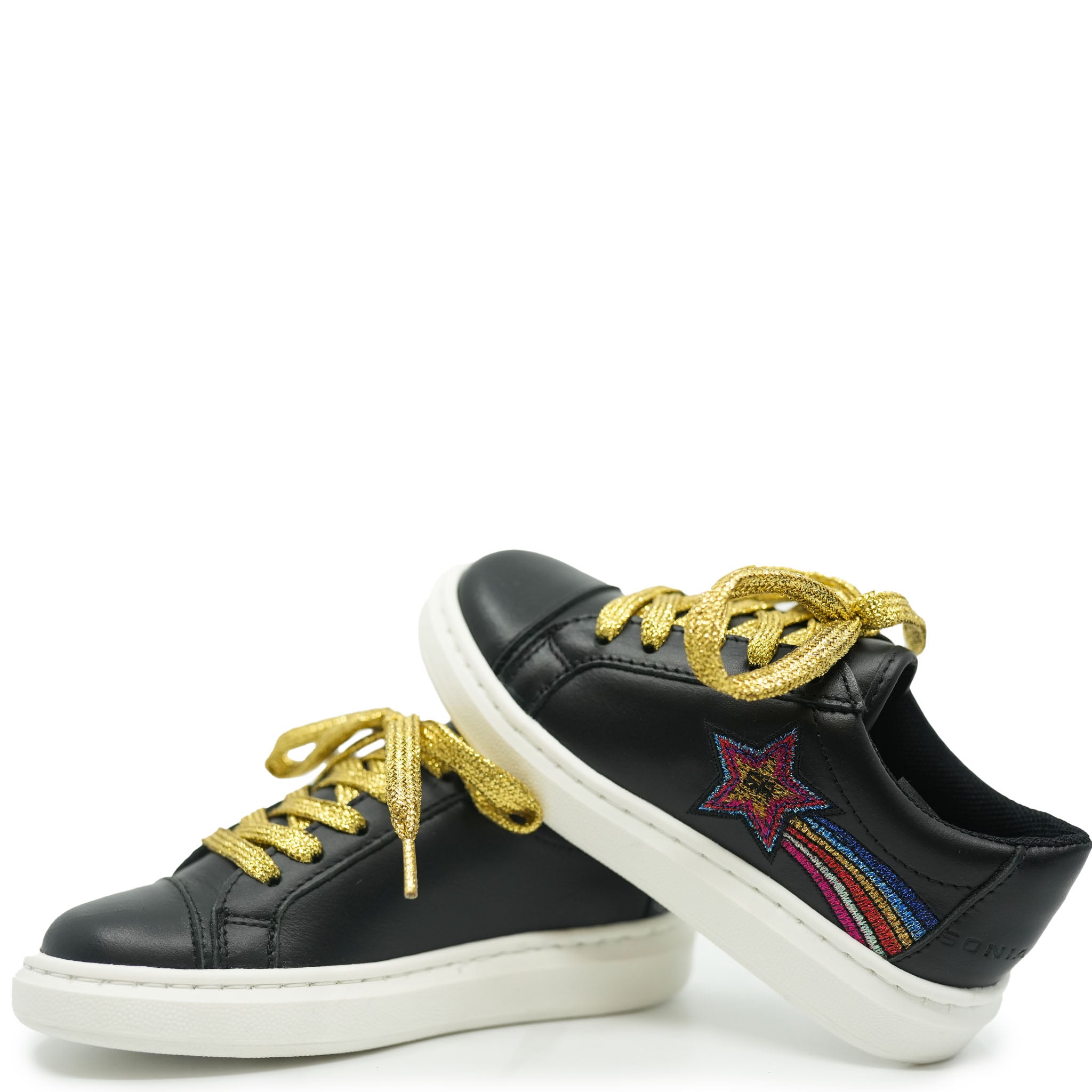 Sonia Rykiel Black Shooting Star Sneakers - Women's Fashion Casual Shoes for Running, Walking & Street Style Outfits