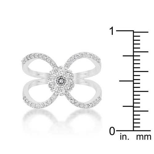 0.4ct CZ Rhodium Plated Floral Wrap Ring for Women - Elegant Jewelry Gift for Wedding, Anniversary, Valentine's Day - Perfect for Bridal, Party & Special Occasions