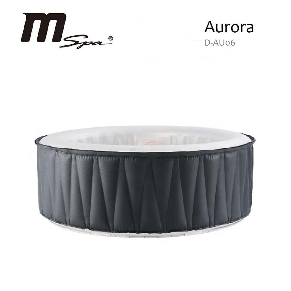 MSpa Aurora 6-Person Inflatable Bubble Hot Tub with 130 Air Jets - Portable Outdoor Spa for Relaxation, Hydrotherapy, and Backyard Parties (Model AU06)
