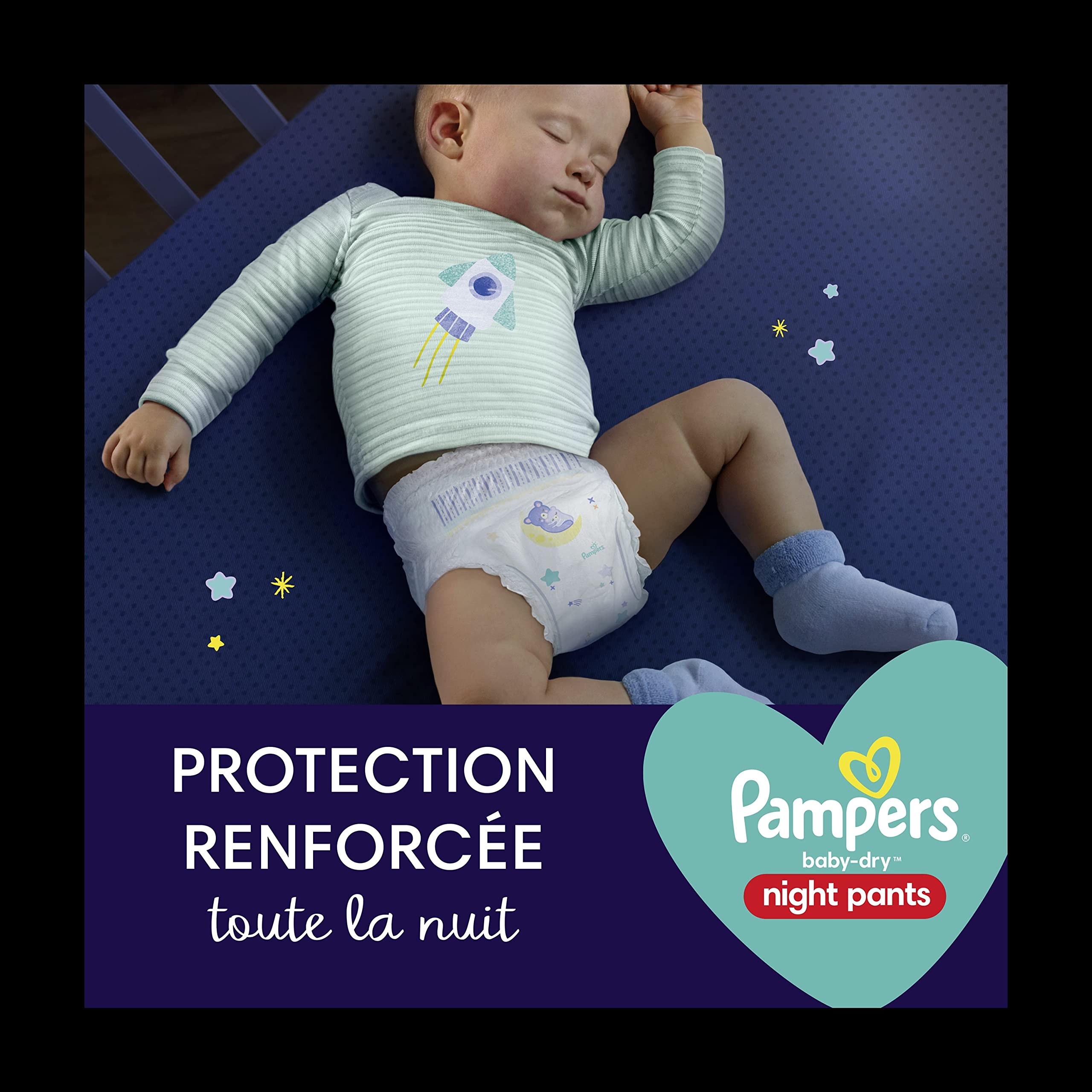 Pampers Night Pants Size 6 (15+ kg) - 124 Baby Diapers, 1 Month Supply - Extra Overnight Protection for Dry & Comfortable Sleep - Ideal for Toddlers & Active Babies at Night