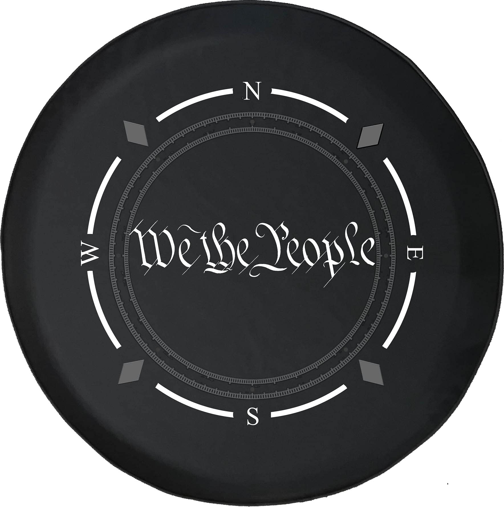 American Unlimited Spare Tire Cover with Compass Design - 'We The People' Wheel Cover for SUV, Trailer, RV & Most Vehicles | Durable Outdoor Accessory for Camping & Road Trips