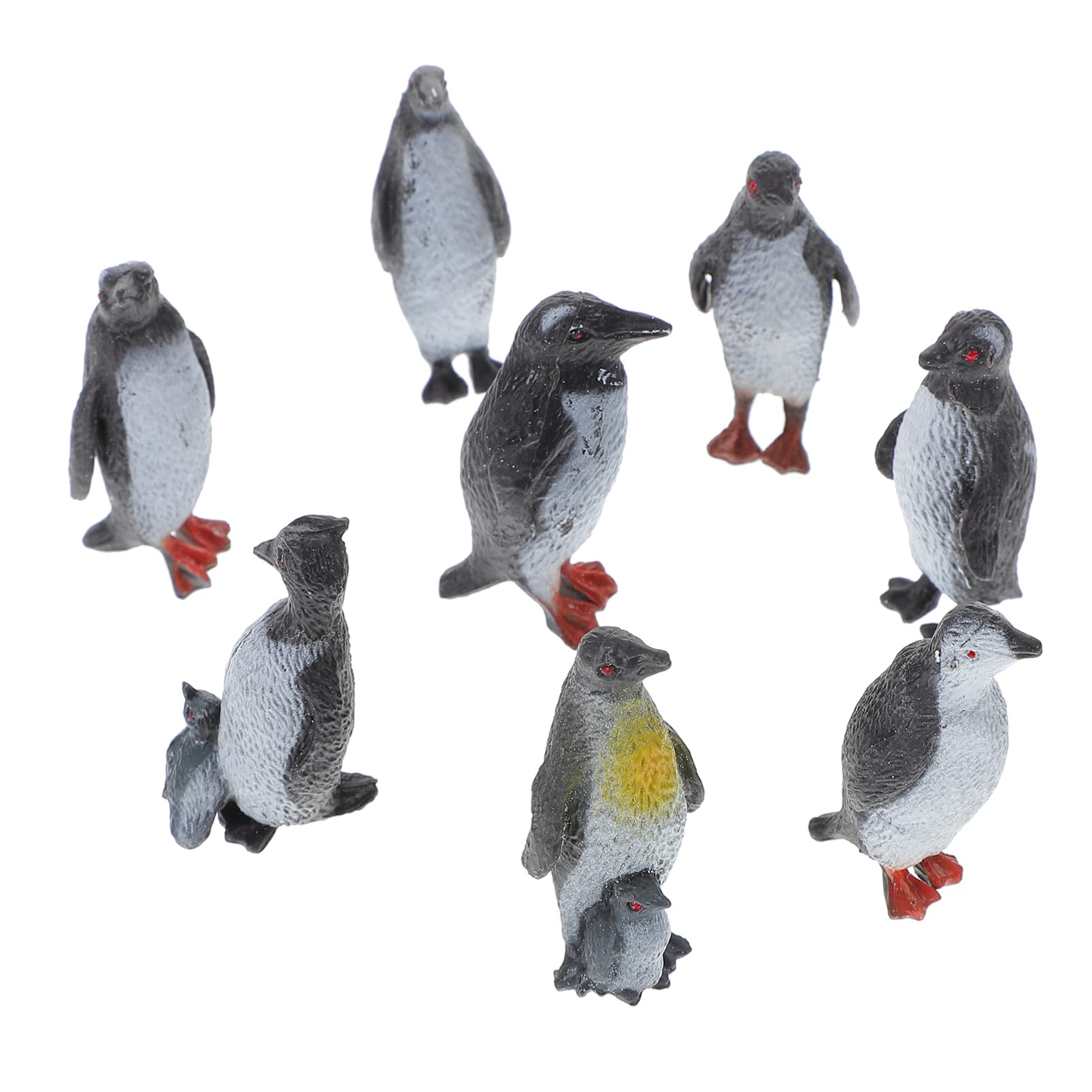 3pcs Plastic Penguin Figurines - Mini Penguin Toy Set for Cake Decorating, Preschool Learning & Ocean Animal Play | Cute Doll Accessories for Kids Birthday Parties & Educational Activities