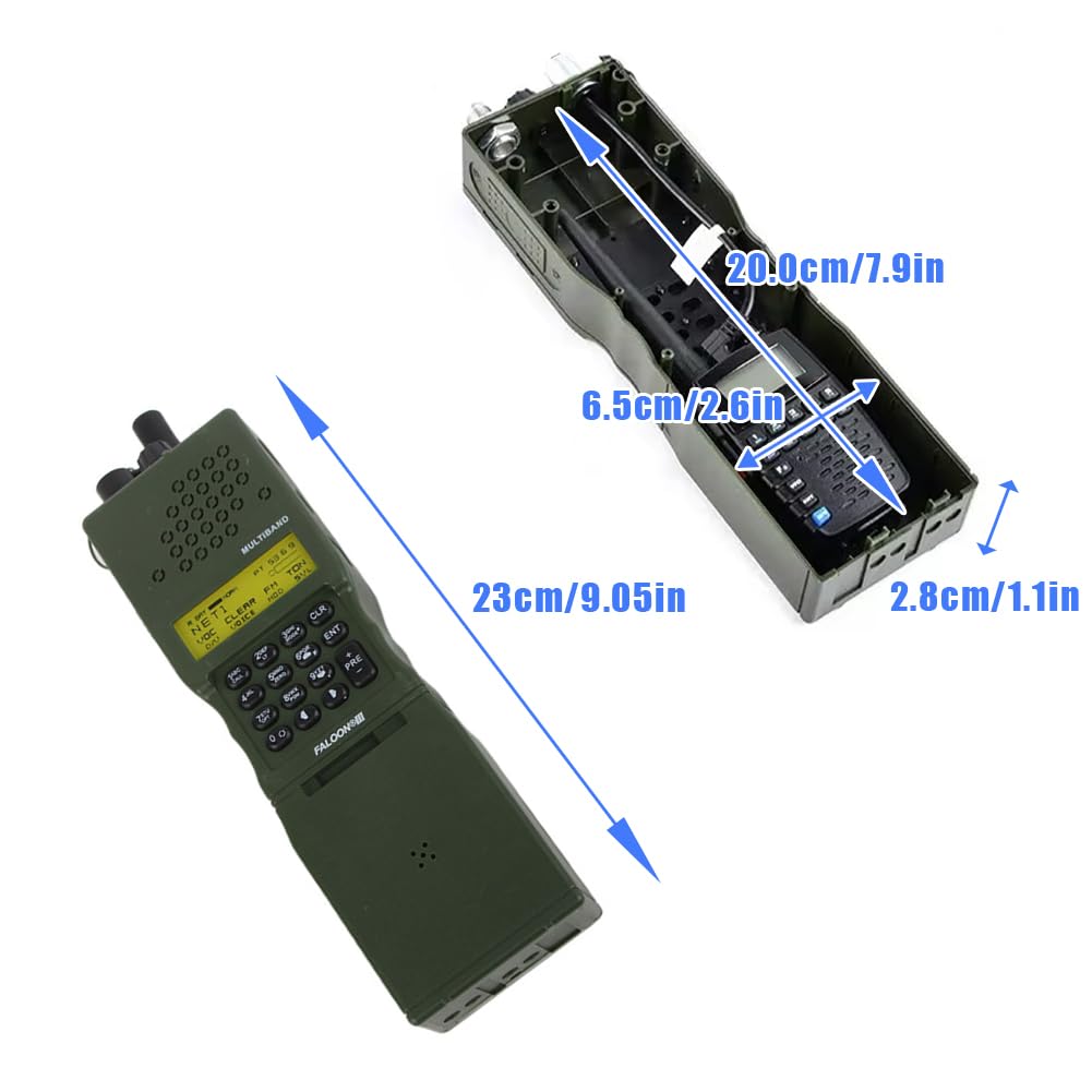 Realistic Dummy Radio Case Model - Faux Walkie Talkie Shell with Removable Headset Connector | Durable Plastic Cosplay Prop for Home, Camping, Outdoor Games (Green) | Perfect for Role-Playing, Airsoft, and Theatrical Performances