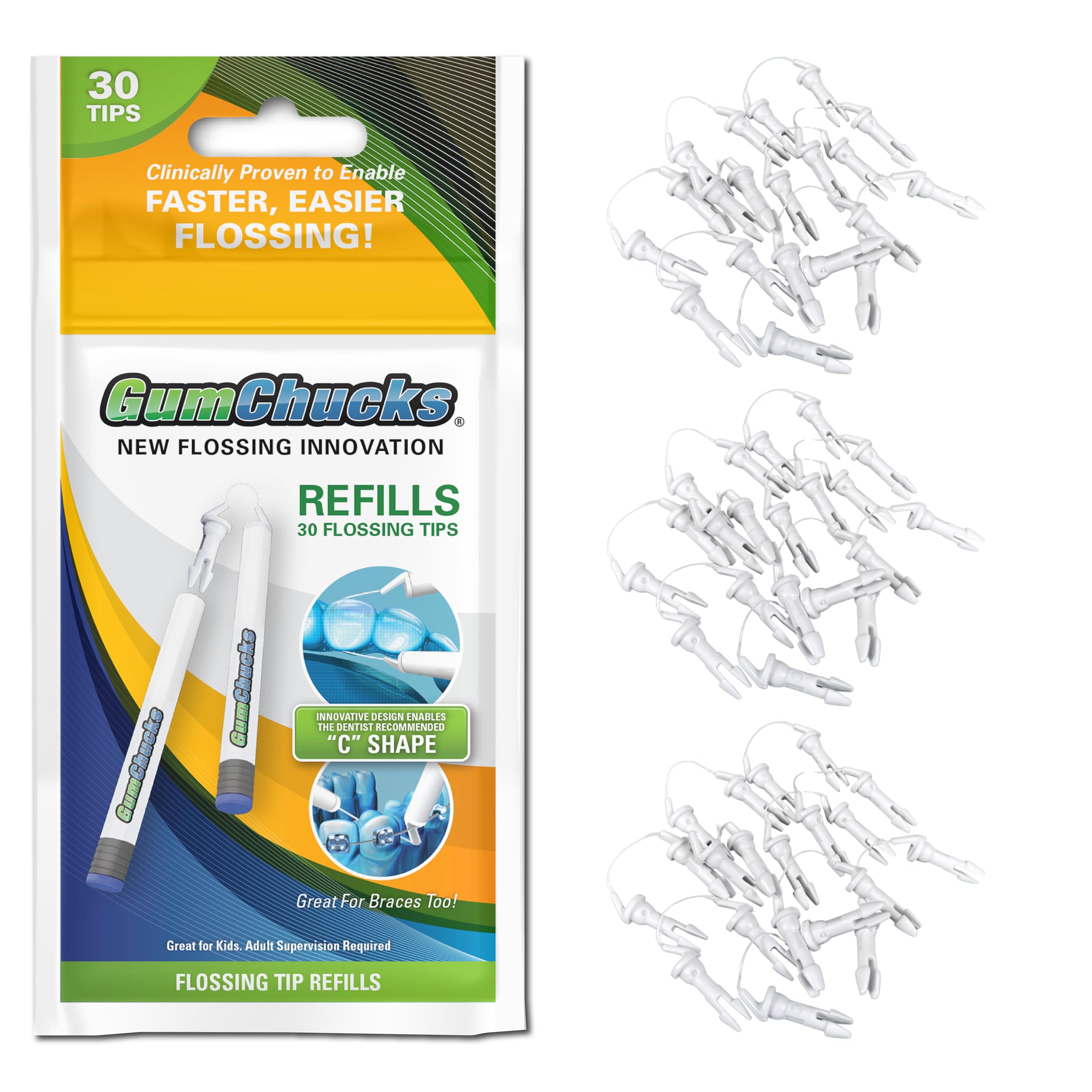 Orthodontic Flossers for Braces - Dental Floss Picks with 30 Tips | Gentle Gum Care & Teeth Cleaning | Perfect for Travel, Home & Office Use