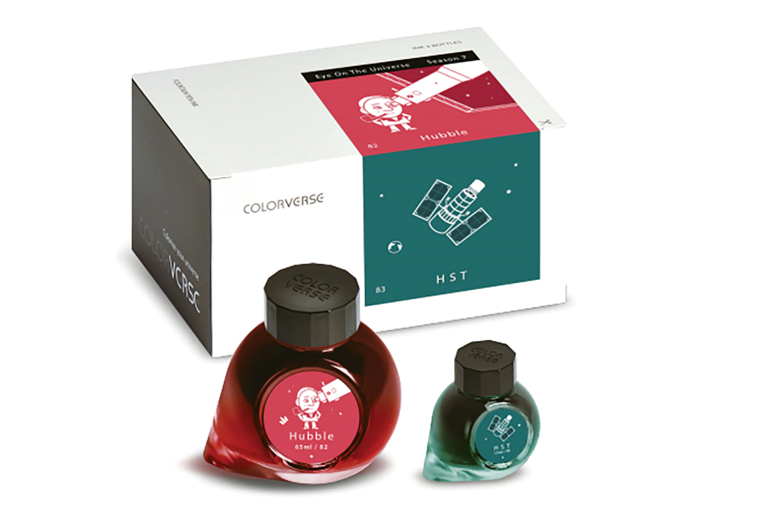 Colorverse Hubble & HST Fountain Pen Ink Set - 65ml + 15ml Bottles for Calligraphy, Journaling & Artistic Writing - Premium Ink for Dip Pens & Fine Writing Instruments
