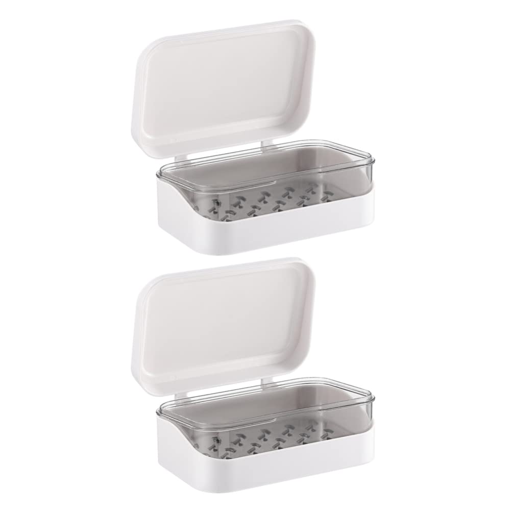 Zerodeko 2-Pack Travel Soap Dish with Lid - White ABS Plastic Soap Container for Bath, Sink & Shower | Portable Soap Holder for Home, Hotel & Camping Use