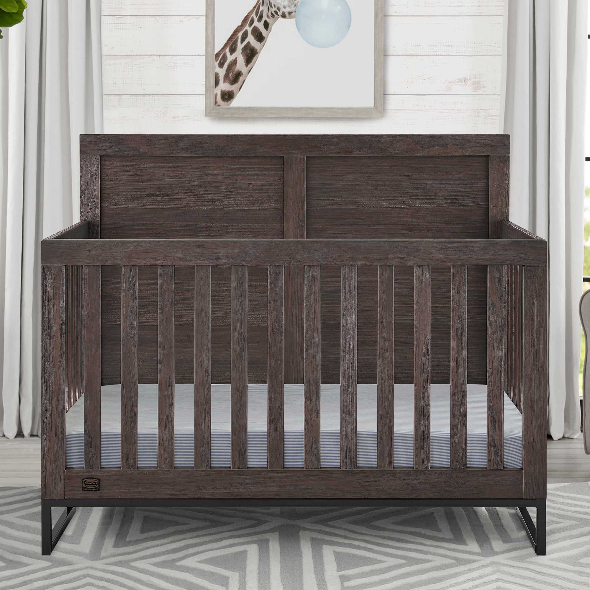 Foundry 6-in-1 Convertible Baby Crib - Toddler Bed, Daybed & Full Size Bed - Safe Nursery Furniture for Newborns to Teens - Perfect for Small Spaces & Modern Nurseries