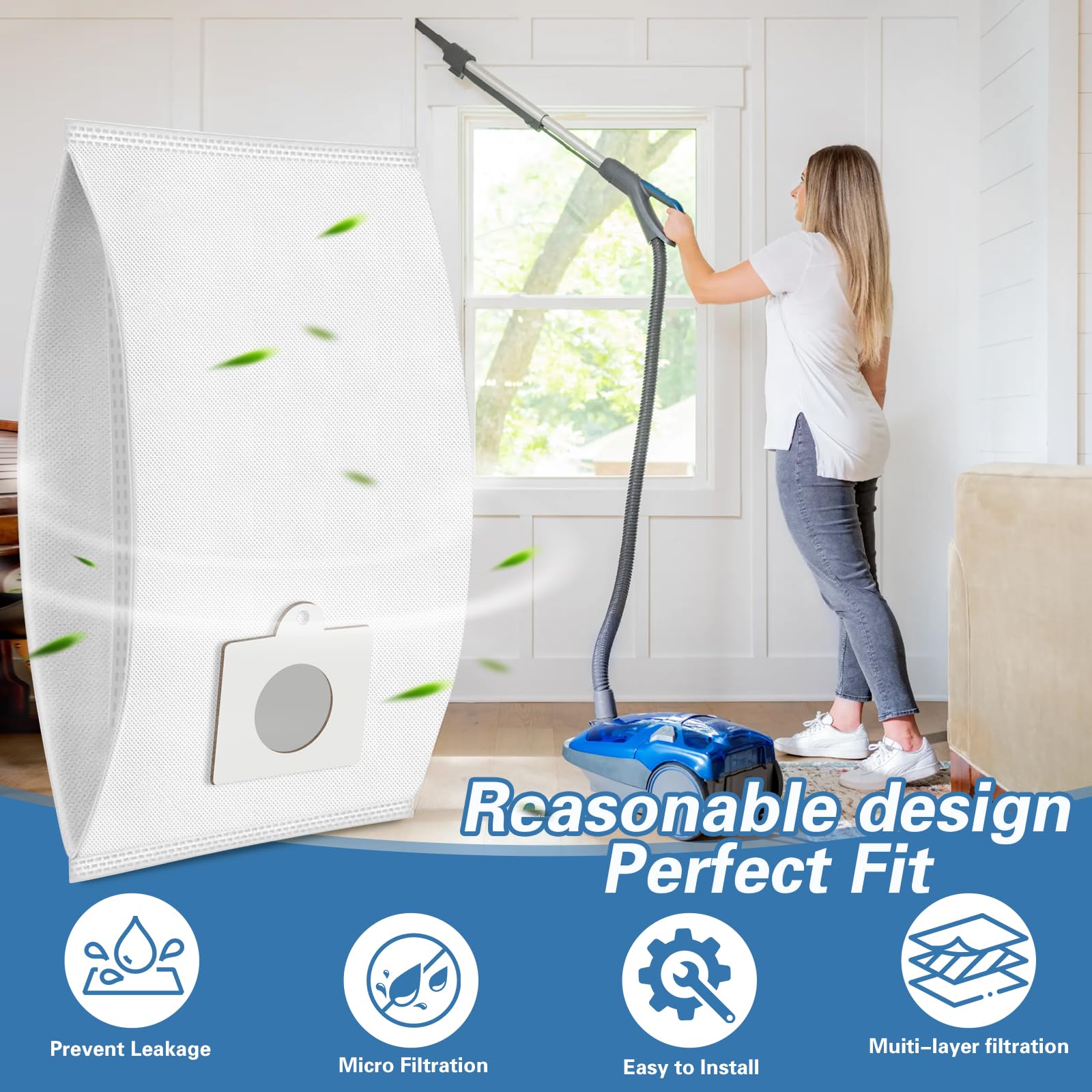 14 Pack Type Q/C Canister Vacuum Bags 53292 - Compatible with Kenmore 53292 HEPA Vacuum Bags - Perfect for Home Cleaning, Pet Hair Removal & Allergen Reduction