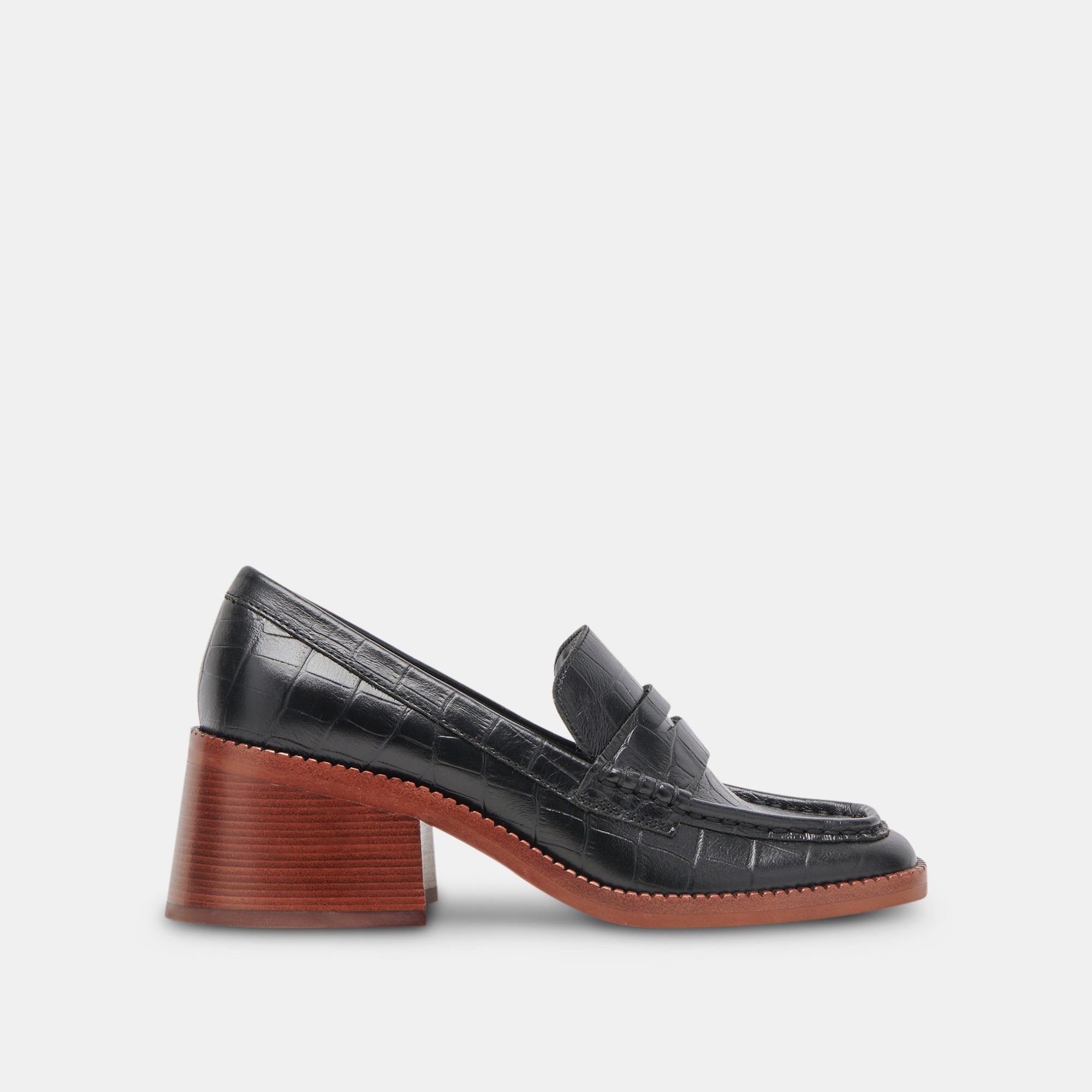 TALIE Noir Embossed Leather Loafers for Women - Stylish & Comfortable Slip-On Shoes for Work, Office & Casual Outfits