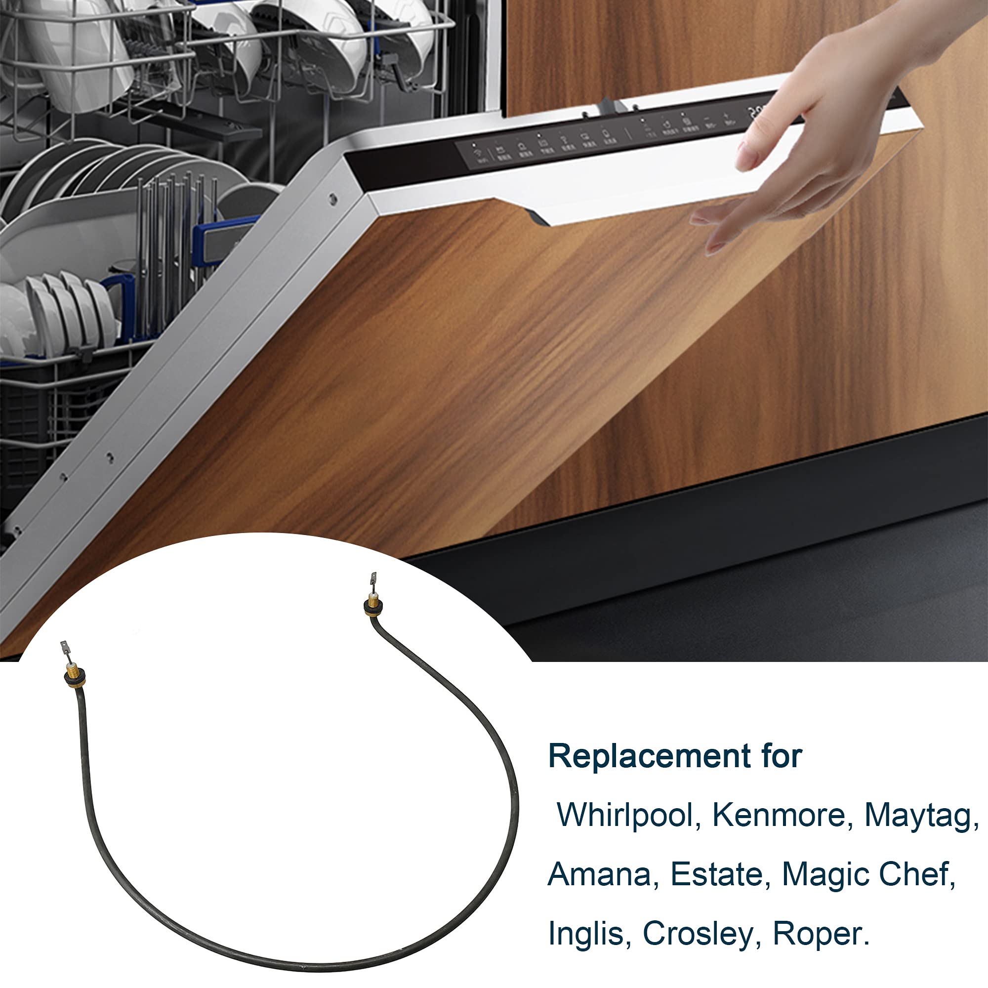 Bstinay Dishwasher Heating Element Replacement for Whirlpool Dishwasher - Compatible with Multiple Models - Durable Heater Replacement Parts - Perfect for Home Kitchen Appliance Repair