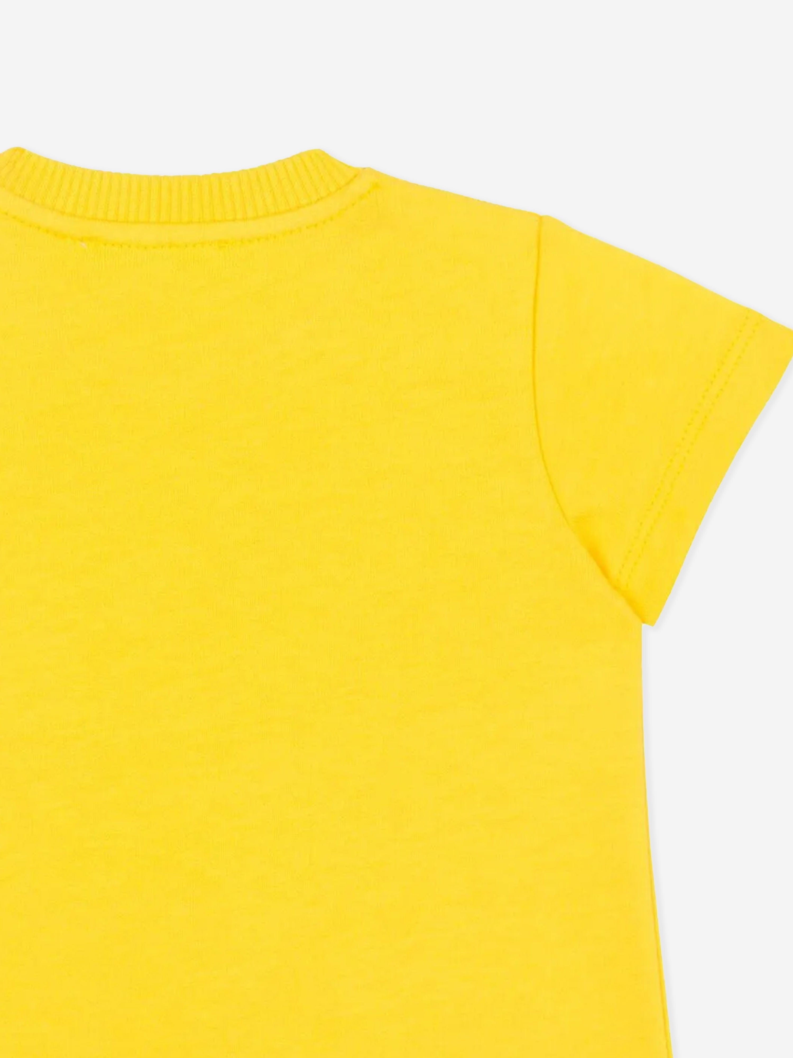 Adorable Baby Girls Teddy Bear Jersey Dress - Soft Yellow Cotton Outfit for Toddlers | Perfect for Playdates, Birthday Parties & Photo Shoots