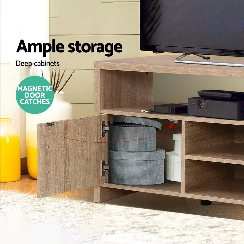 Artiss 140cm Oak TV Stand Entertainment Center - Modern TV Cabinet with Storage for Living Room, Bedroom & Home Theater Setup