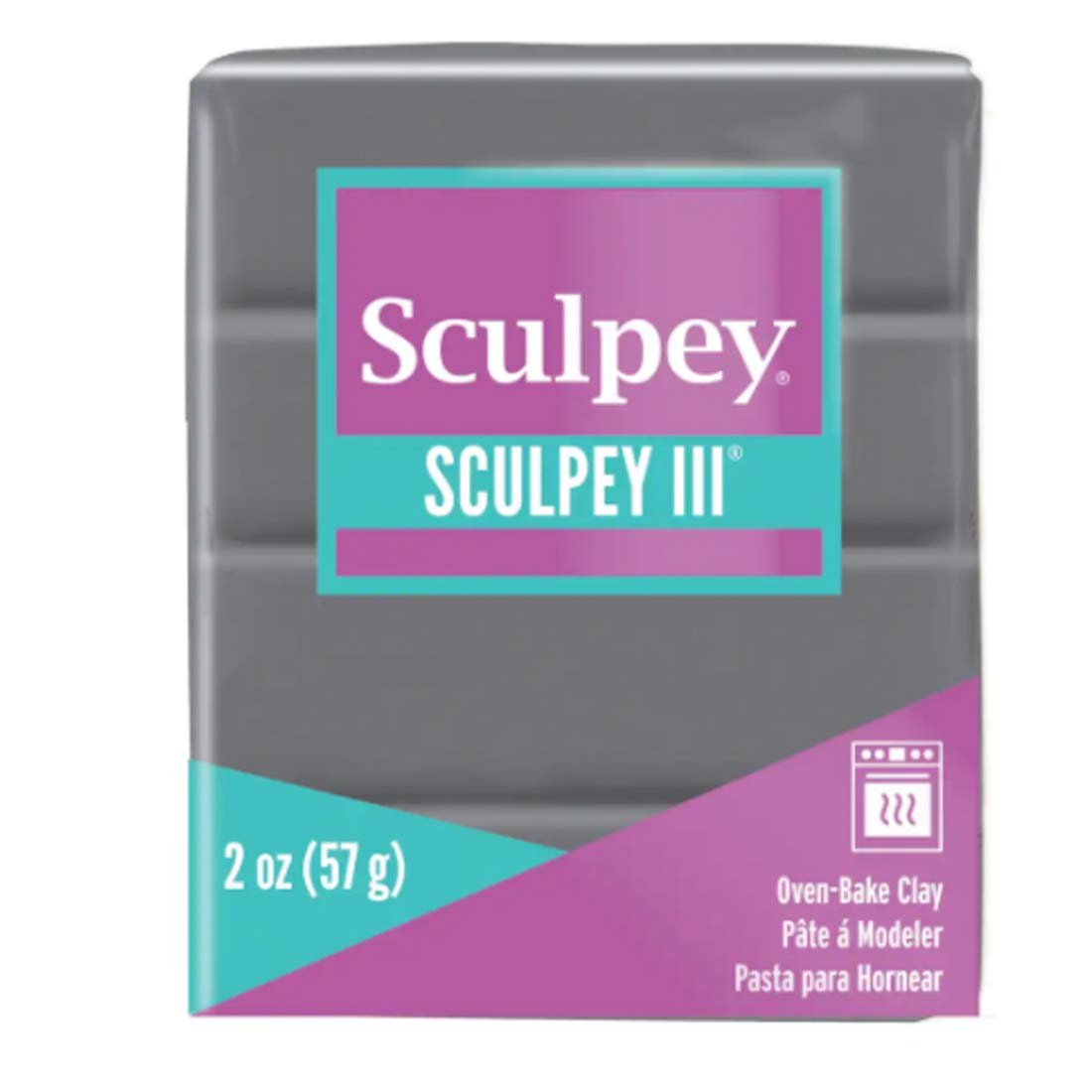 2oz. Sculpey III Oven-Bake Polymer Clay - Elephant Gray for DIY Crafts, Jewelry Making & Miniature Sculptures - Perfect for Artists, Hobbyists & Home Decor Projects