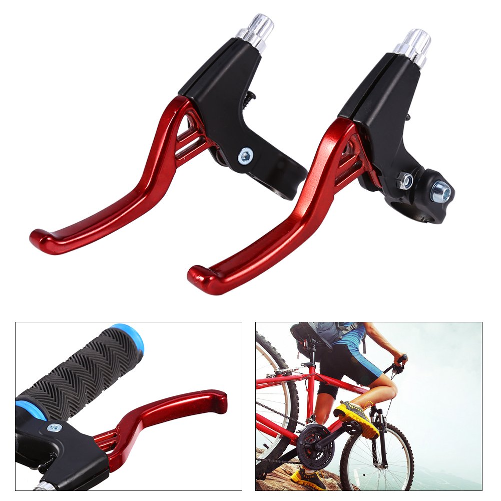 Universal Aluminum Alloy Bike Brake Levers - 2.2cm Diameter Handlebar Brake for Mountain Bikes, Kids Bikes, Folding Bikes & MTB BMX (Red) - Perfect for Cycling, Commuting & Off-Road Adventures