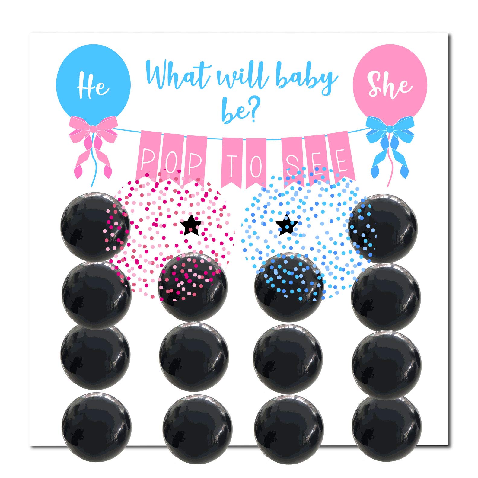 Gender Reveal Party Supplies Kit - Balloon Dart Game with Color Powder for Baby Shower, Gender Reveal Events & Celebrations - Fun & Exciting Gender Prediction Game for Parents-to-Be