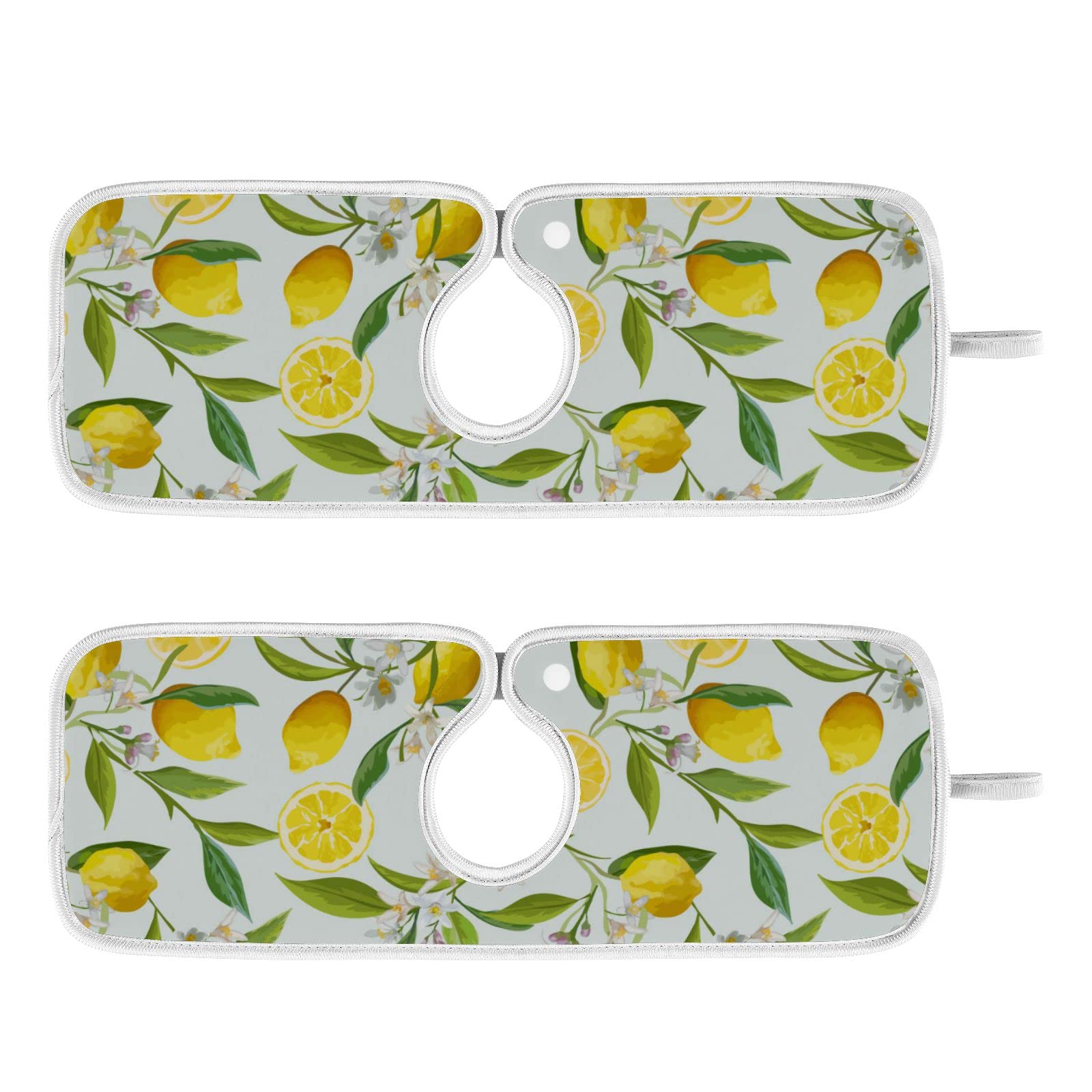 2 Pack Lemon Floral Faucet Splash Catcher - Absorbent Sink Mat, Drip Guard, Drying Mat for Kitchen, Perfect for Faucet Protection and Countertop Maintenance