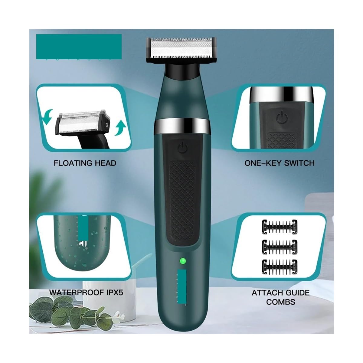 Professional V-G-R Rechargeable Waterproof Electric Shaver - Precision Beard Trimmer & Body Hair Shaving Machine for Men (Model V-393 with Box) - Perfect for Home Grooming, Travel & Quick Touch-Ups