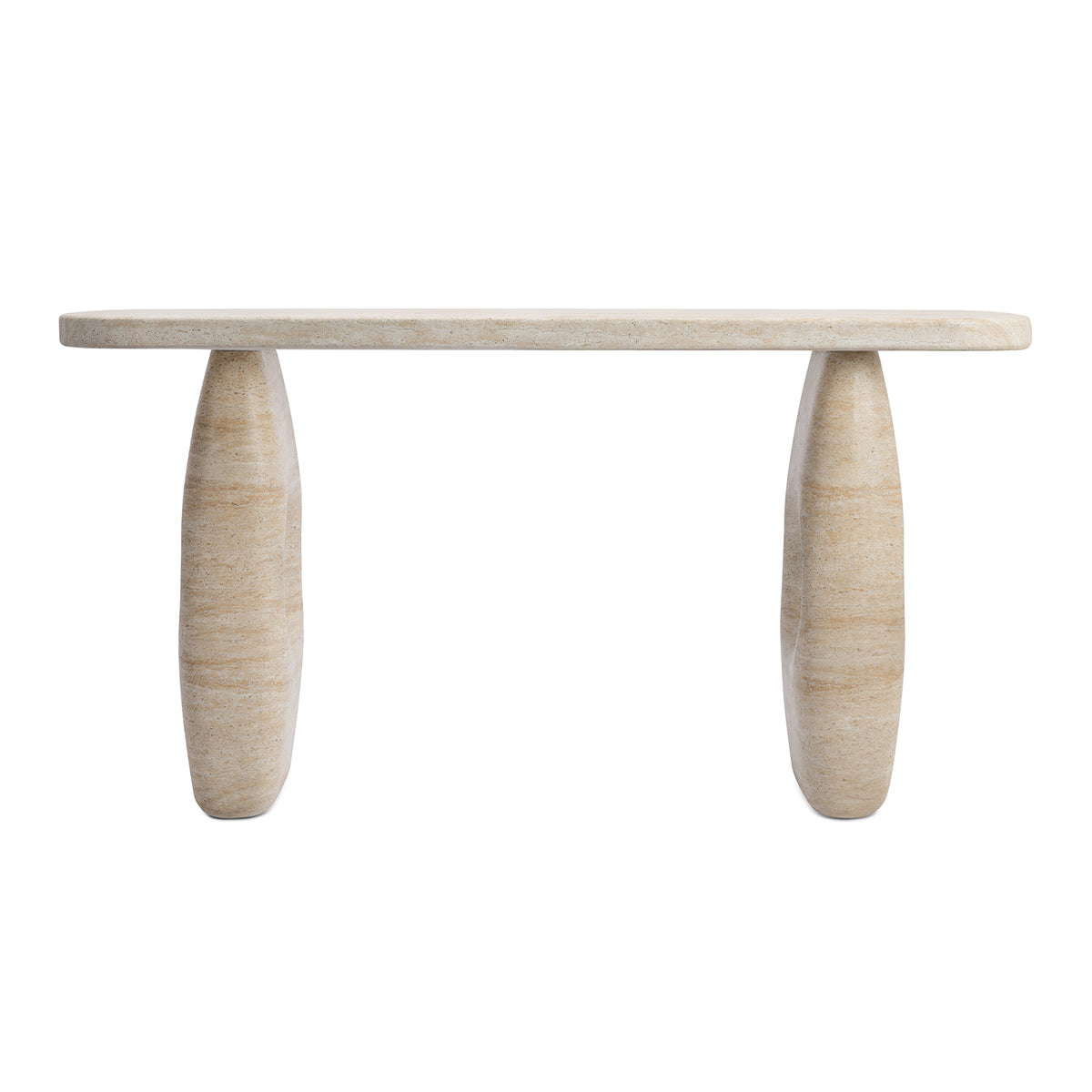 Azzurra Console Table - Modern Travertine Finish Entryway Furniture for Living Room & Hallway Decor