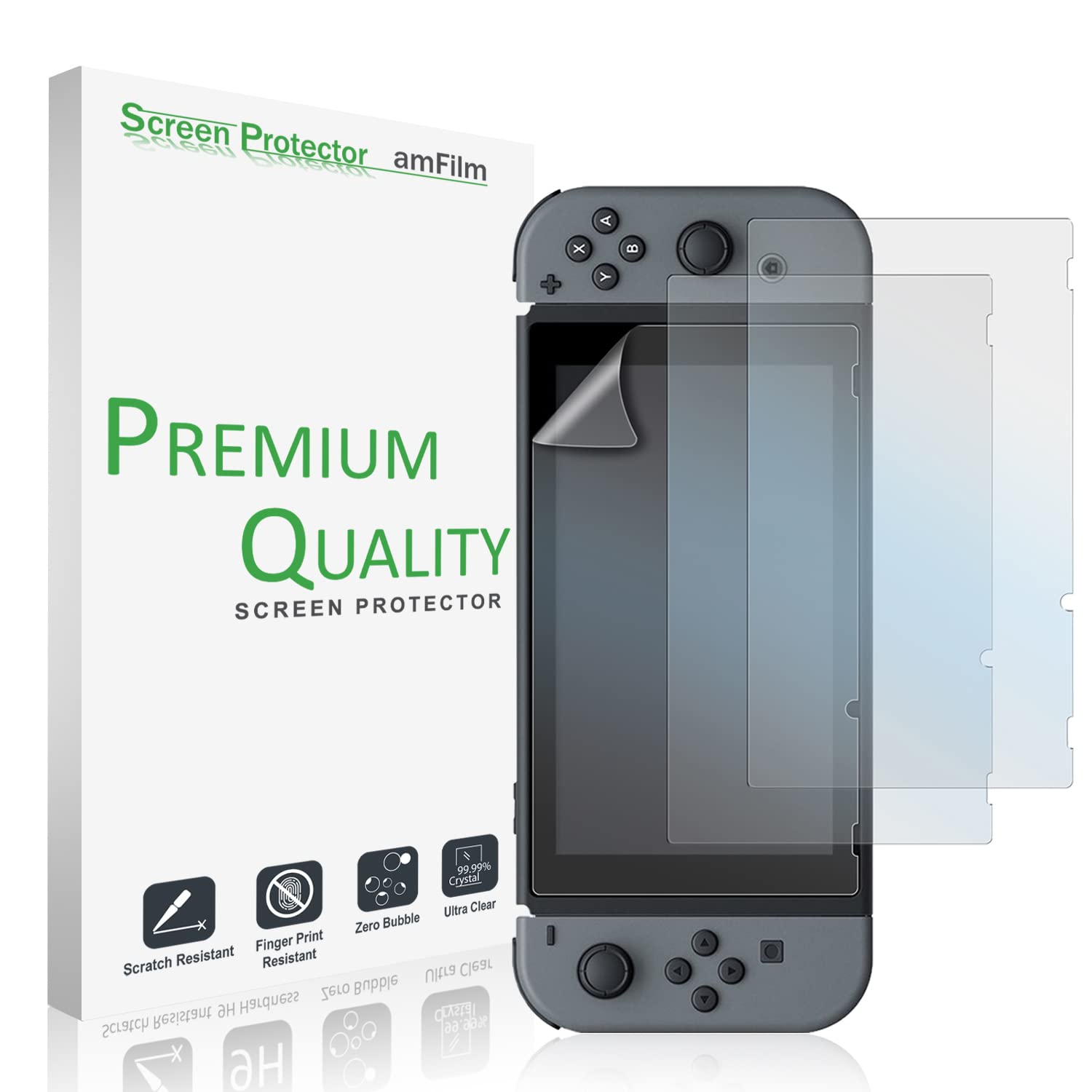 amFilm Matte Screen Protector for Nintendo Switch 2017 (3-Pack) - Anti-Glare Gaming Protection