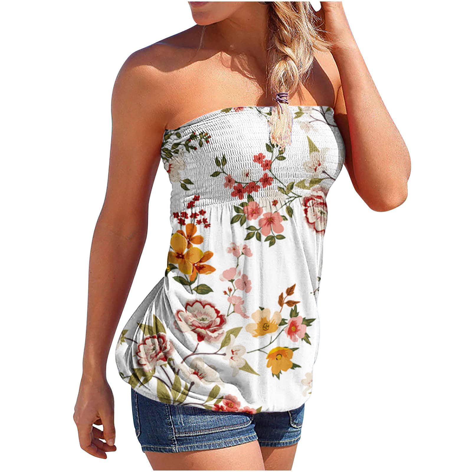 Women's Strapless Tank Tops - Sexy Summer Tube Tops & Off Shoulder Blouses for Casual Wear, Beach Holiday, Party & Night Out