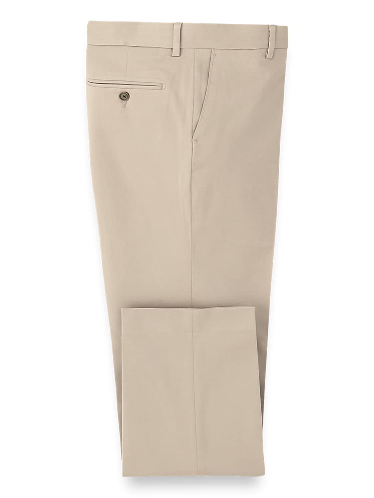 Paul Fredrick Men's Stretch Cotton Twill Flat Front Dress Pants for Business Casual & Office Wear - Comfortable & Stylish Work Pants for Professionals