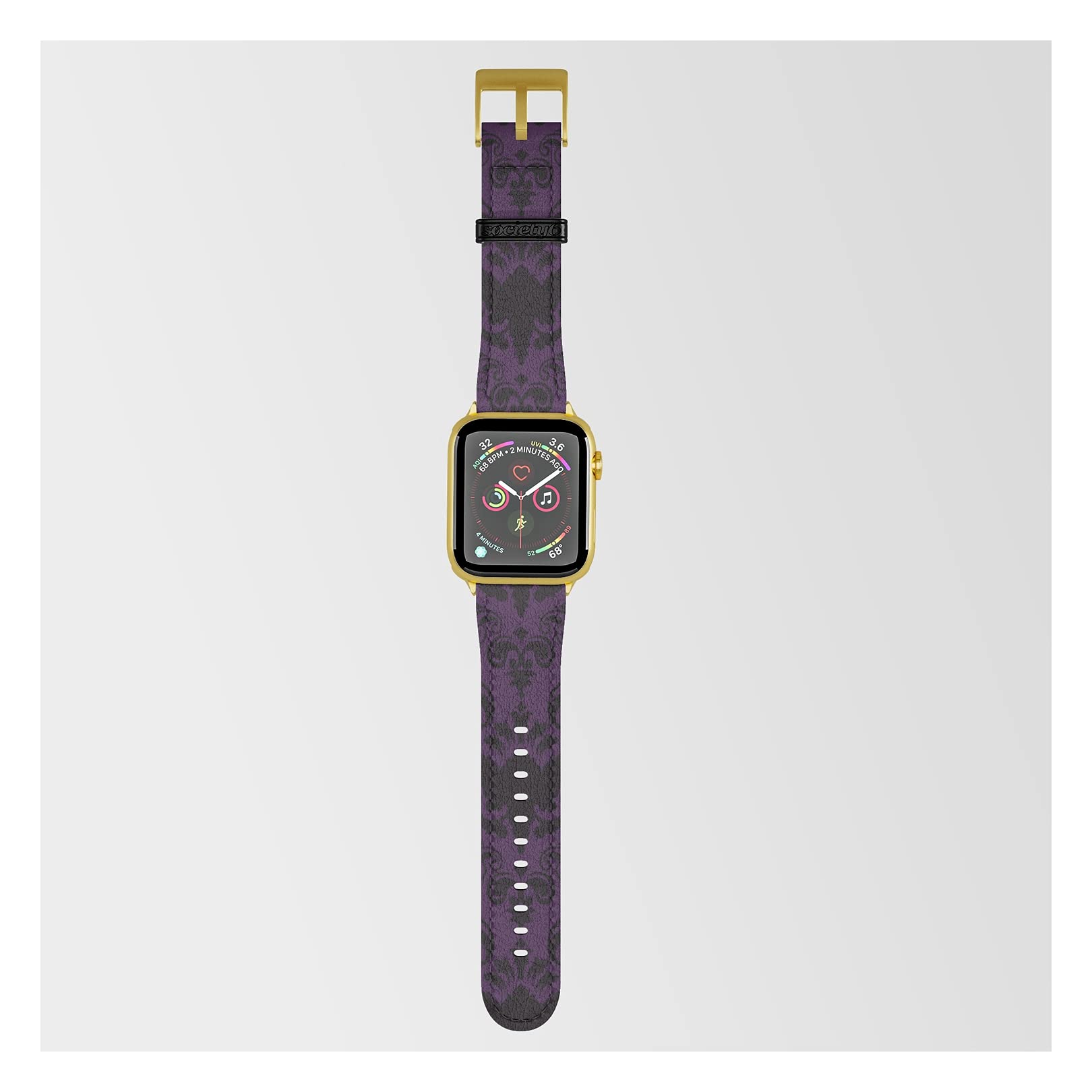 Premium Eggplant & Black Damask Apple Watch Band - Stylish Replacement Strap for Workouts, Office & Casual Wear | Compatible with Fitness Trackers | Perfect for Gym, Business Meetings & Everyday Fashion | Great for Running, Yoga, Work Presentations & Date Nights