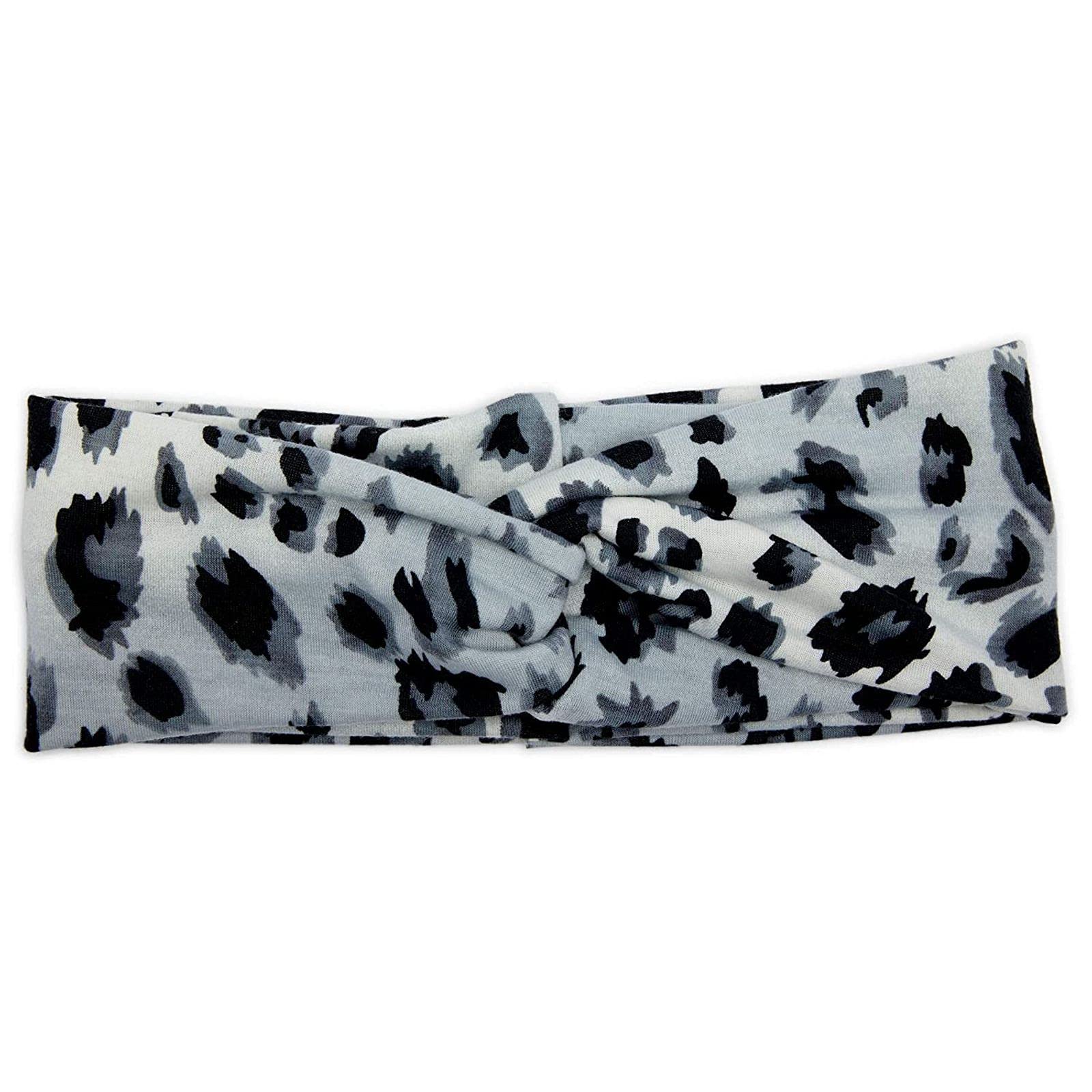 Women's Twist Knot Headbands - 6 Pack Leopard & Snake Print Fashion Hair Accessories for Workouts, Yoga, and Everyday Style