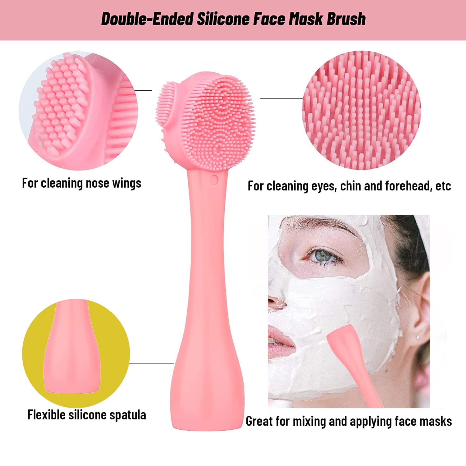 SYGA Soft Silicone Face Mask Brush - Professional Beauty Tool for Mud, Clay & Charcoal Masks, Hairless Body Lotion & Butter Applicator - Red | Perfect for Spa, Home Skincare & Facial Treatments