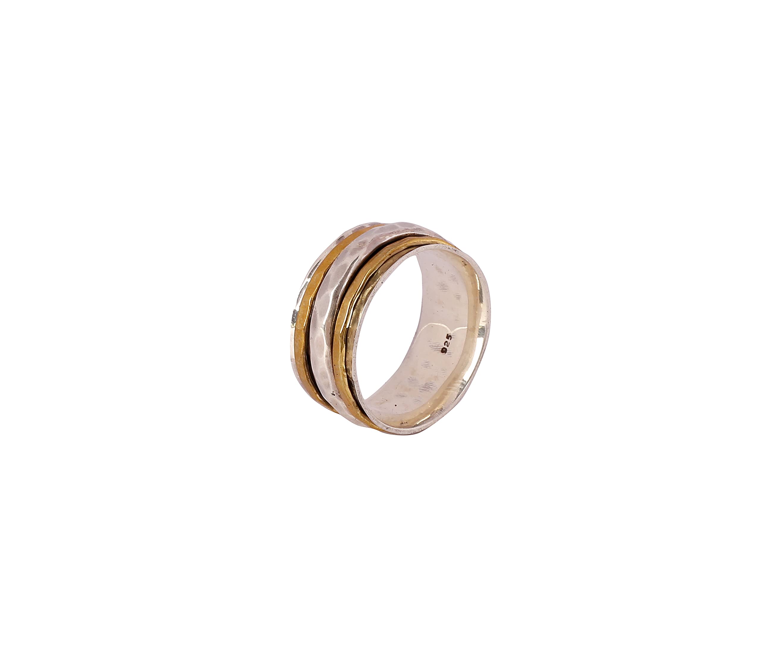 PHNX 925 Sterling Silver Spinner Ring for Anxiety Relief - Meditation & Fidget Ring for Women, Rotating Wide Band Boho Jewelry - Perfect Gift for Birthday, Anniversary, Wedding, Thanksgiving - Great for Stress Relief, Focus & Relaxation