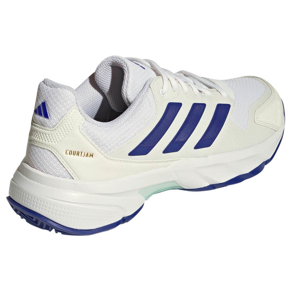 Adidas Men's CourtJam Control 3 Tennis Shoes - Cloud White/Lucid Blue - Lightweight & Durable for Competitive Play & Casual Wear