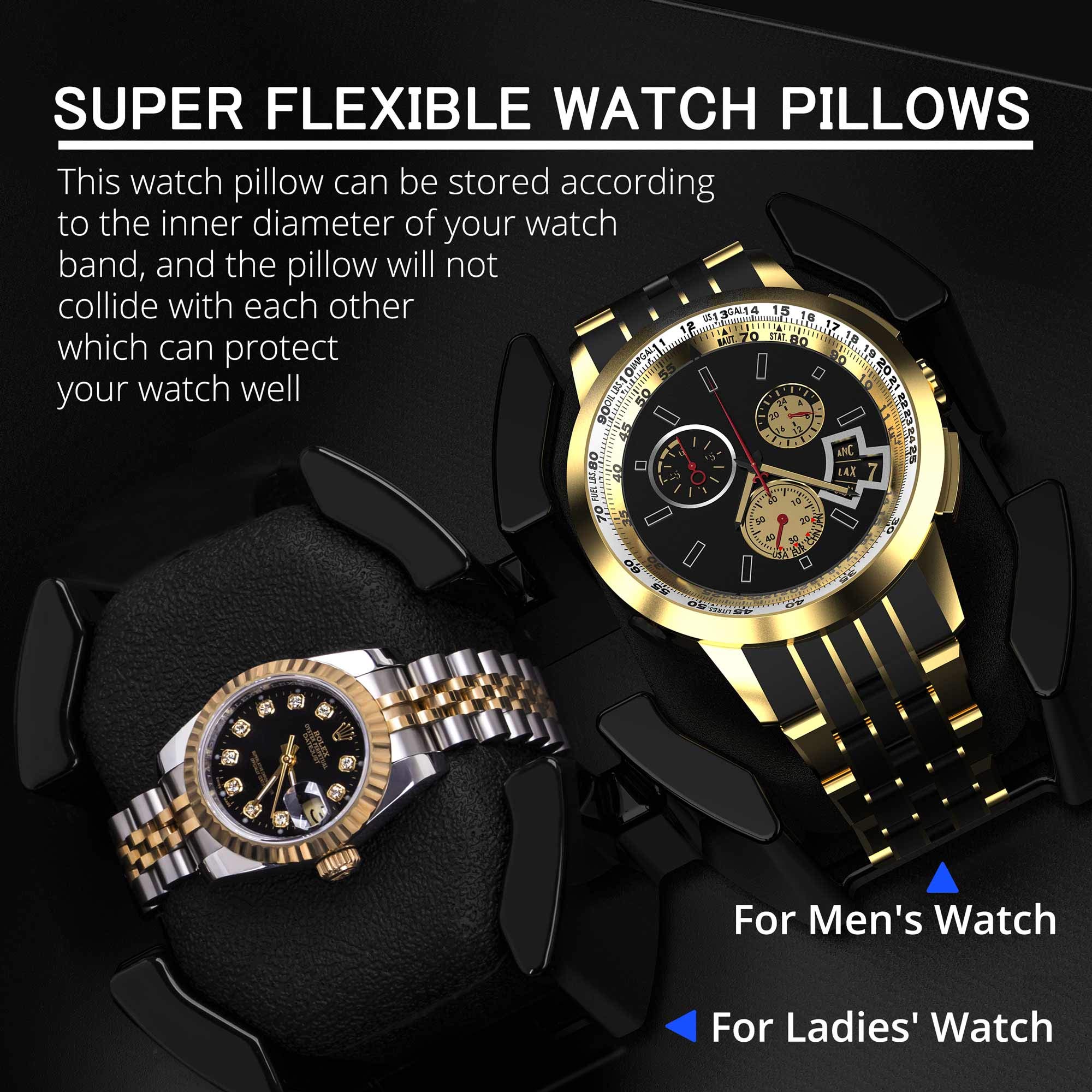 Premium Double Watch Winder for Automatic Watches - Wooden Shell with Piano Finish, Ultra-Quiet Japanese Motor & Adjustable PU Leather Pillows - Perfect for Men's & Women's Luxury Watch Collection (Ideal for Home/Office Display & Nighttime Storage)