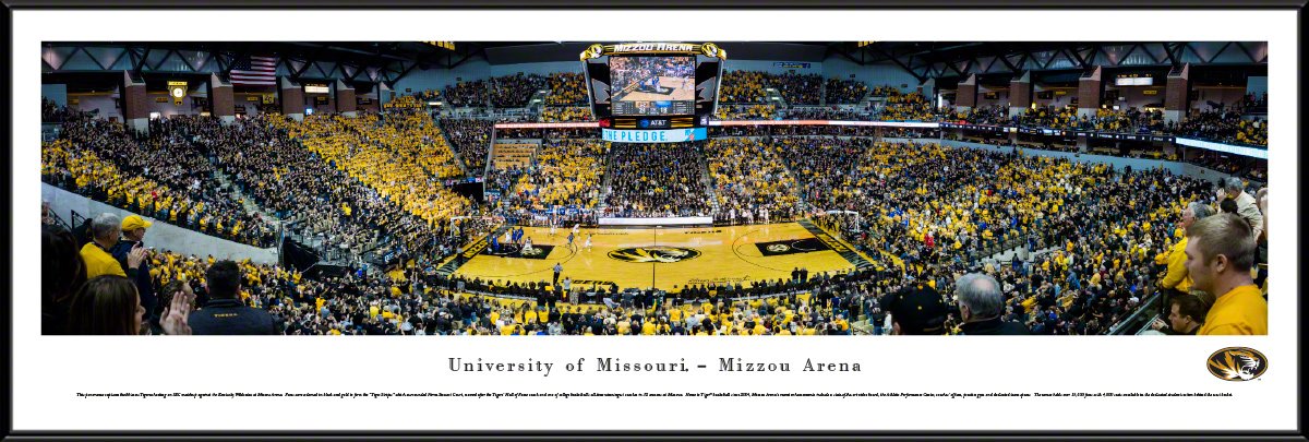 Missouri Tigers Basketball Posters & Framed Wall Art - NCAA College Sports Decor for Game Room, Man Cave & Dorm Room - Blakeway Panoramas