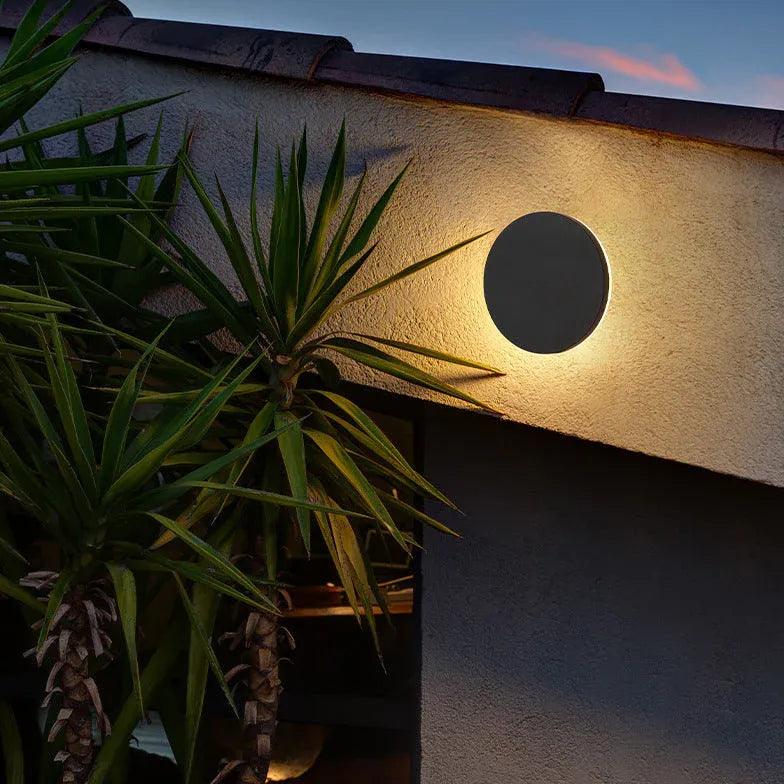 Round Outdoor Wall Light LED - Weatherproof IP65, Dusk to Dawn Sensor, 12W Energy Saving, Black Matte Finish - Perfect for Porch, Patio, Garden, and Garage Lighting