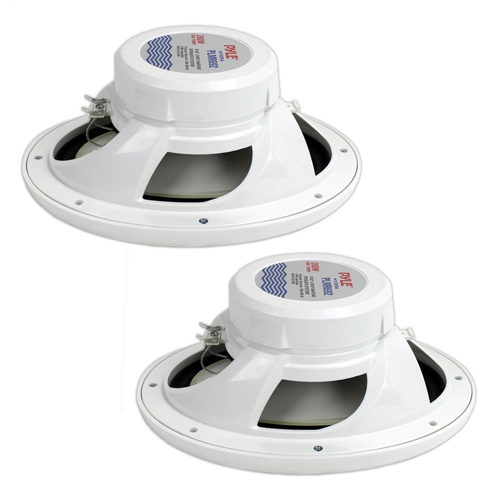 Pyle Hydra Marine Amplifier & 6x9 Inch Dual Marine Speakers - 2 Way Waterproof Weatherproof Outdoor Stereo Sound System 260W (1 Pair, Black) - Perfect for Boats, RVs, and Outdoor Adventures