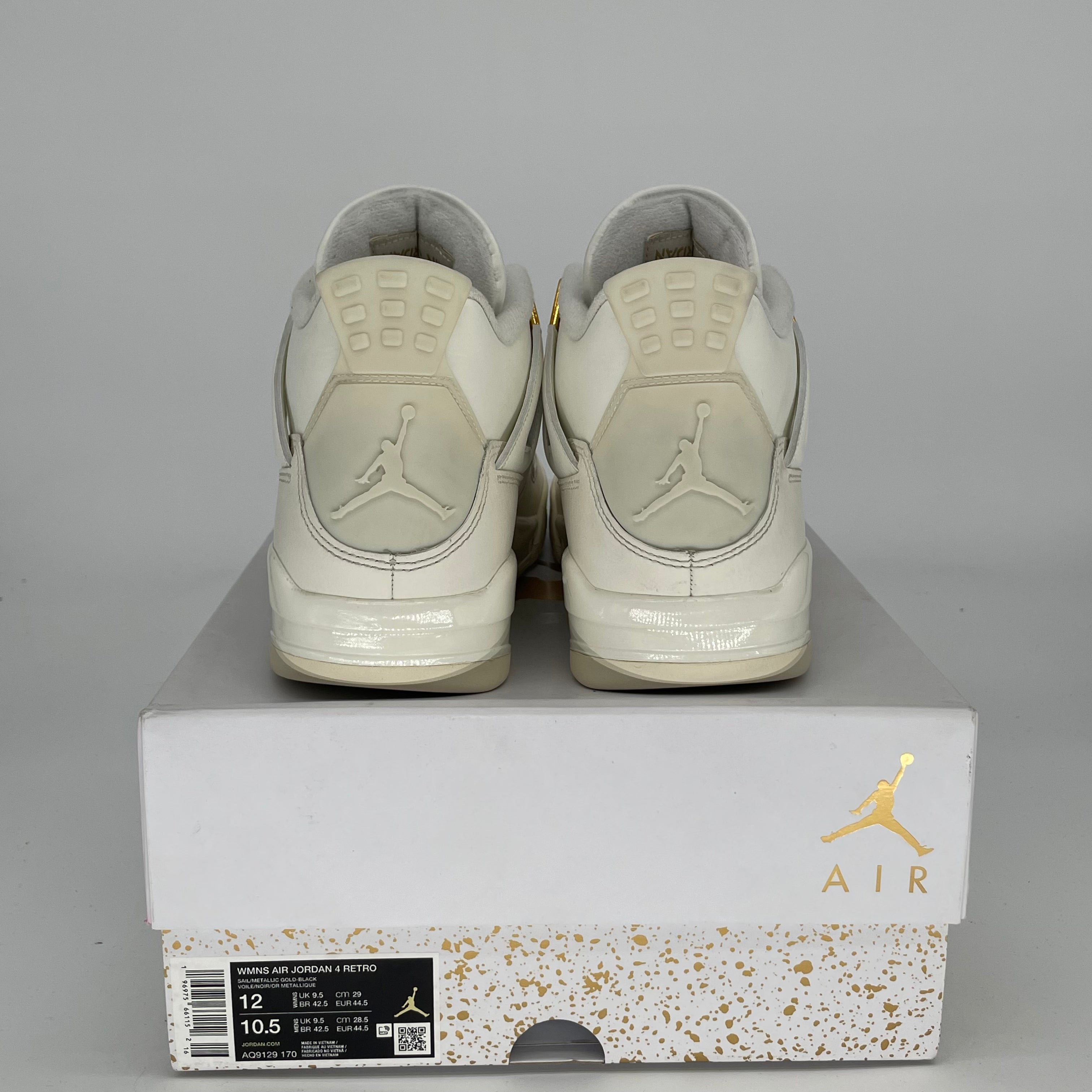 AIR JORDAN 4 METALLIC GOLD Womens Sneakers Size 10.5/12W (AQ9129-170) - Retro Basketball Shoes for Women, Fashion Streetwear & Gym Workout