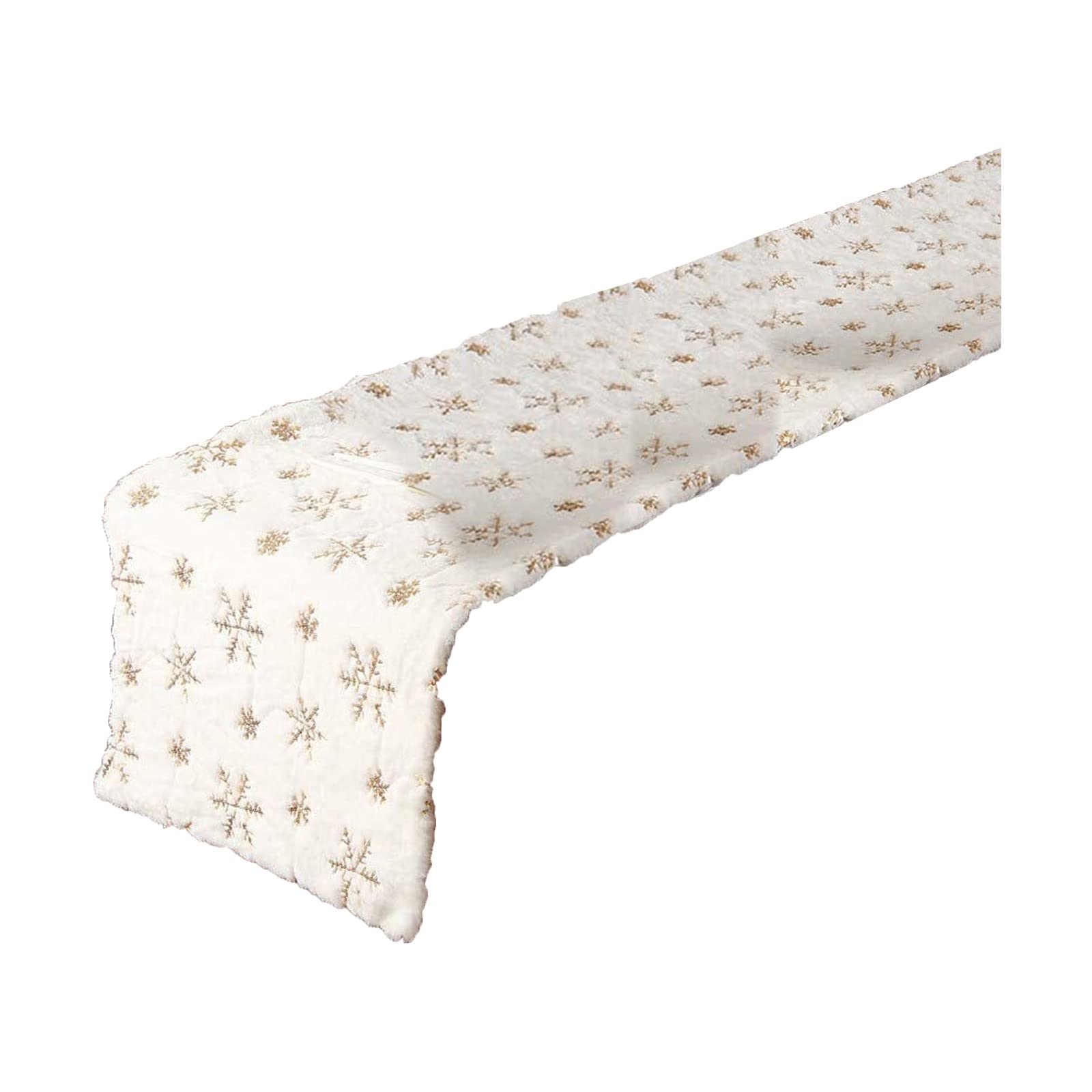 Pomobie White Table Runner for Restaurants - Plush Christmas Tablecloth for Family Decor, Kitchen, Dining & Bar - Disposable Gold One Size - Perfect for Holiday Parties, Weddings & Special Events