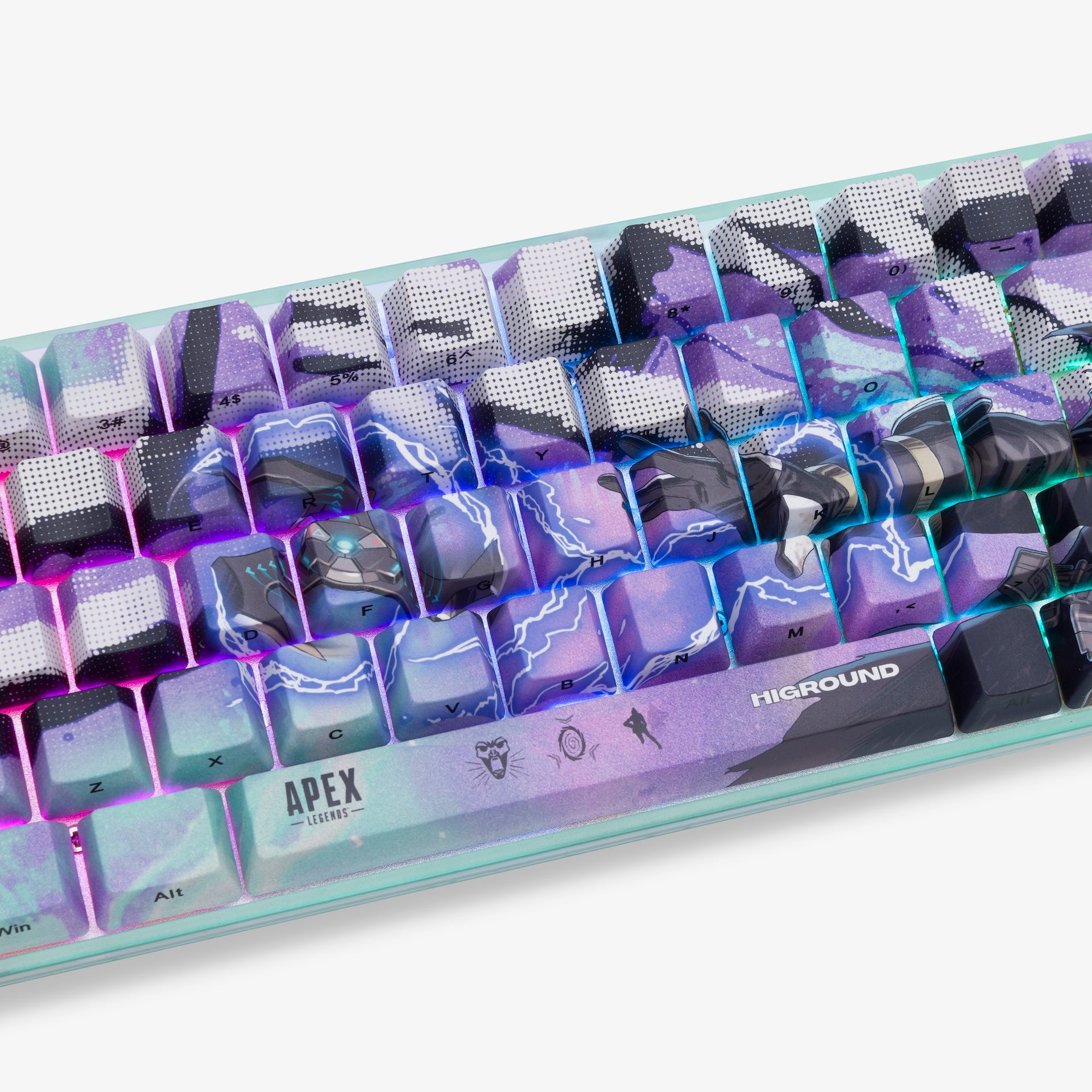 Apex Legends™ Higround Basecamp 65+ Mechanical Gaming Keyboard - Wraith Edition | Compact 65% Layout, RGB Backlit, Wired USB-C | Perfect for FPS Gaming & Esports Tournaments