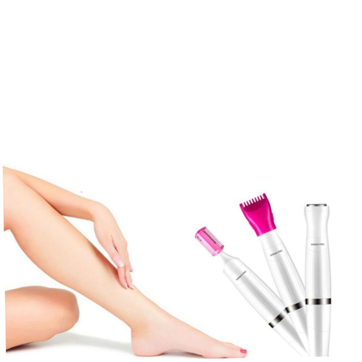Pearl White USB Rechargeable 4-in-1 Electric Razor for Women - Painless Hair Removal, Smooth Skin, Underarm & Body Shaver - Perfect for Travel, Gym & Daily Beauty Routine
