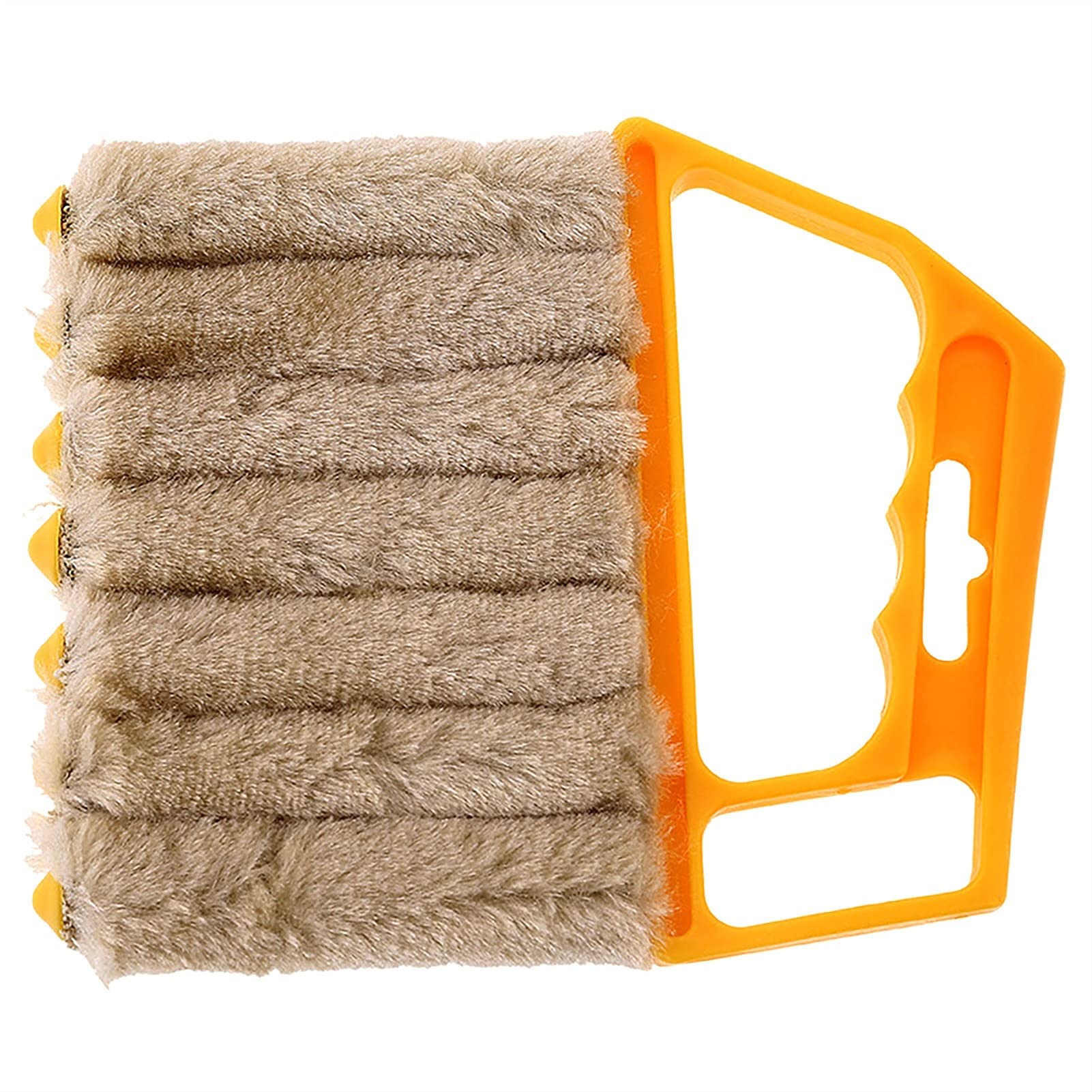 7 Teeth Shutter Cleaner Brush - Mini Handheld Cleaning Brush for Awnings, Siding, AC Units, Cars & Fans | Durable Household Cleaning Tool for Blinds, Vents & Outdoor Surfaces (Yellow) - Perfect for Window Shutters, HVAC Maintenance & Car Detailing