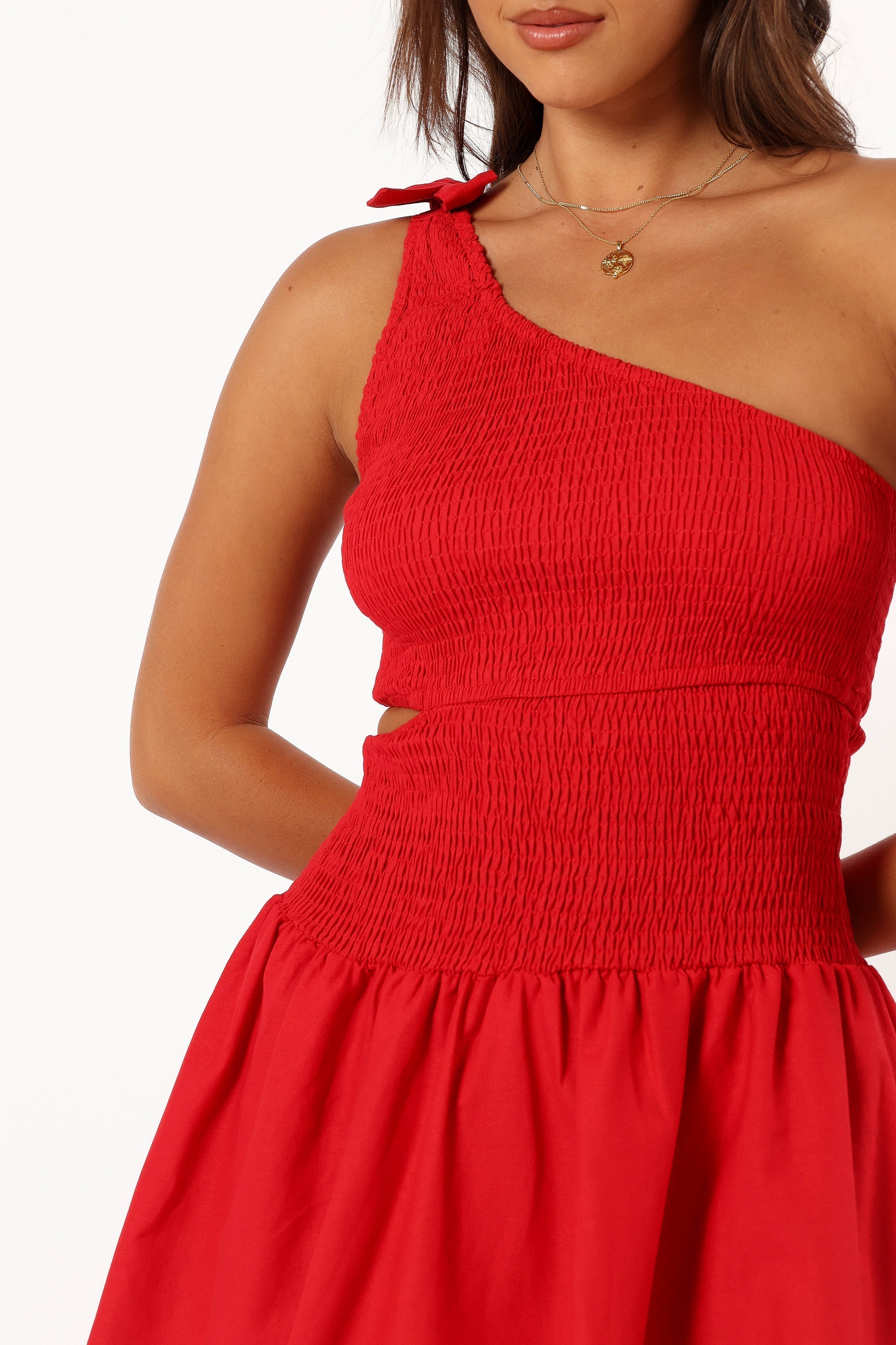 Allison One Shoulder Mini Dress in Red - Sexy Bodycon Party Dress for Night Out, Club, Date Night
