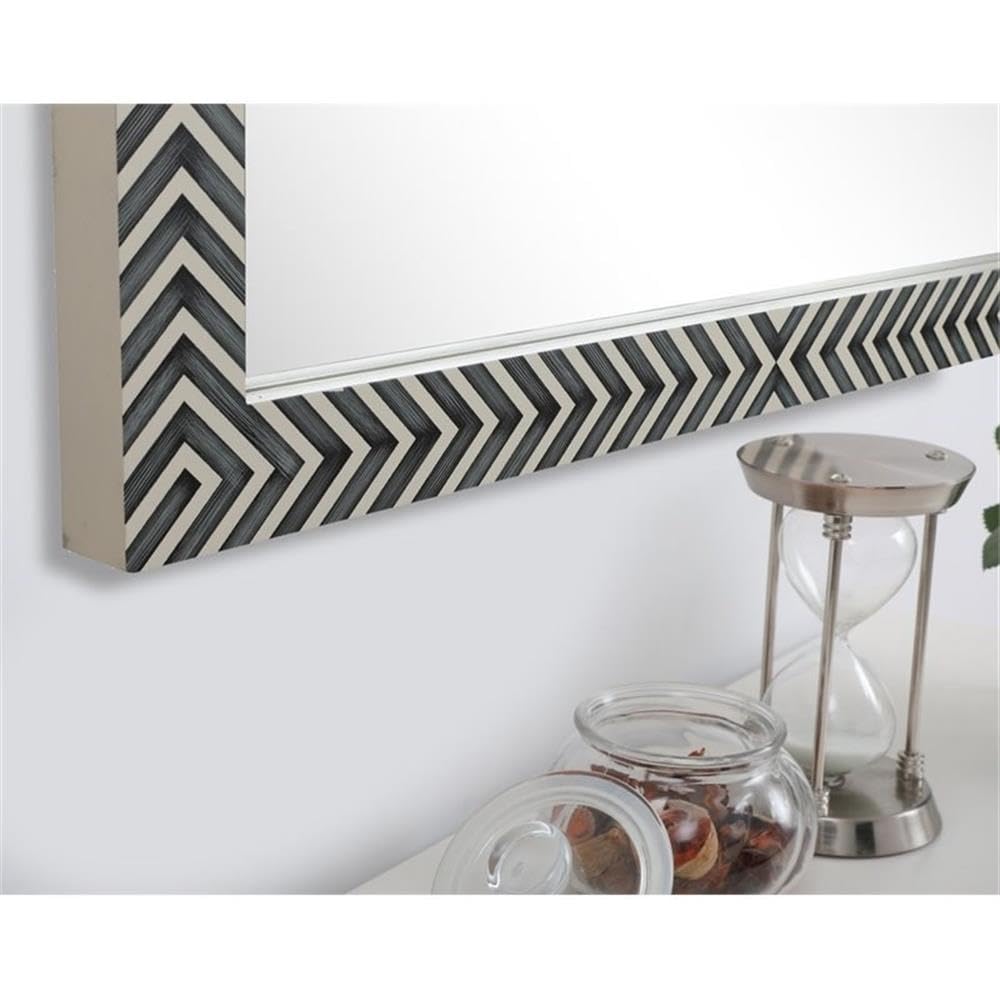 Elegant Chevron Glass Mirror 40x32 - Modern MDF Decor for Bathroom & Living Room