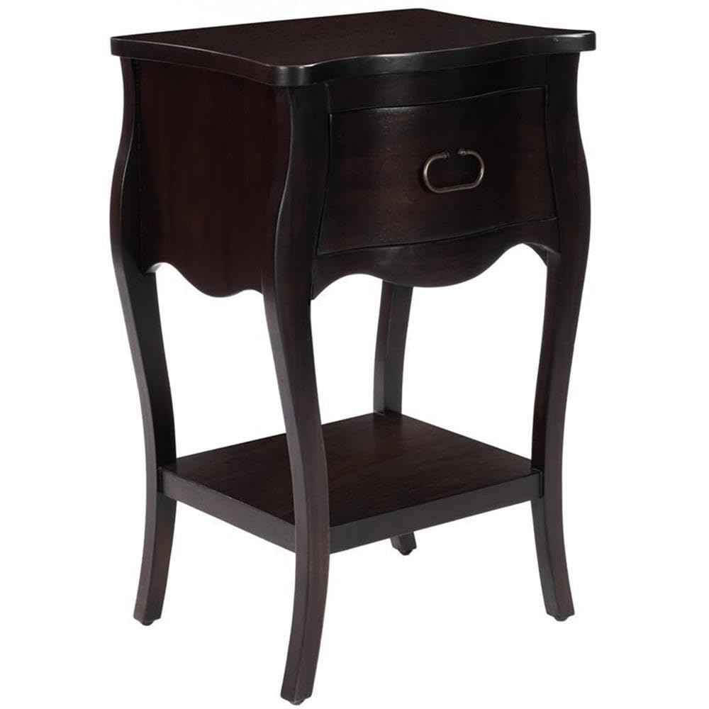 Beaumont Lane Mastercrafted Dark Brown Night Stand - Solid Wood Bedside Table for Bedroom, Living Room & Guest Room