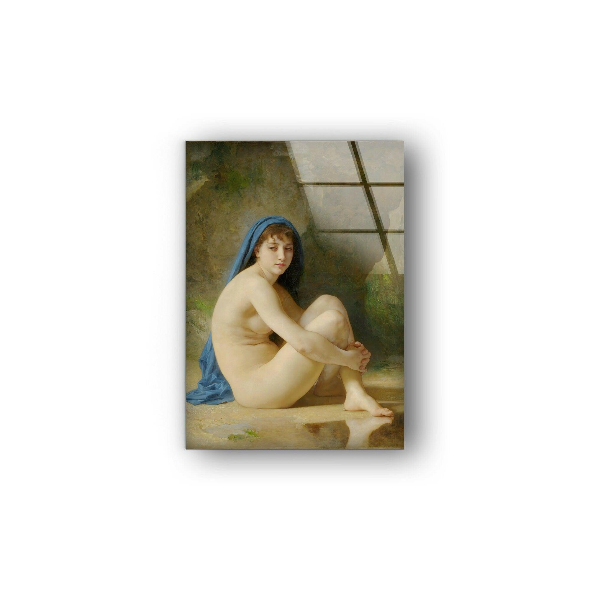 Adolphe Bouguereau Glass Wall Art - Premium Framed Canvas Print - Classic Oil Painting Reproduction for Living Room, Bedroom & Office Decor