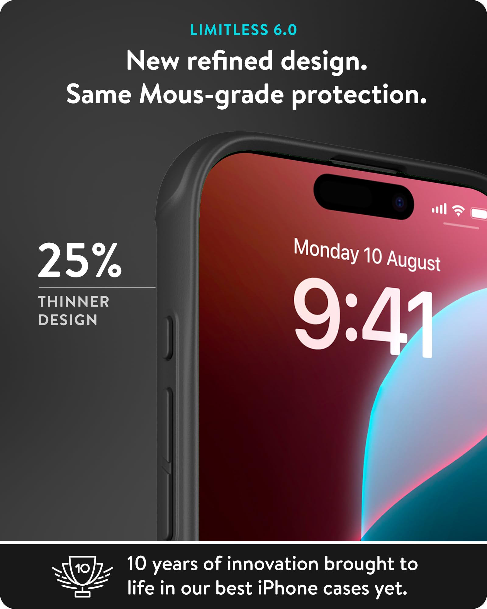 Mous Limitless 6.0 iPhone 16 Case with MagSafe - Premium Walnut Wood Protective Shockproof Cover - Perfect for Outdoor Activities, Travel & Everyday Use